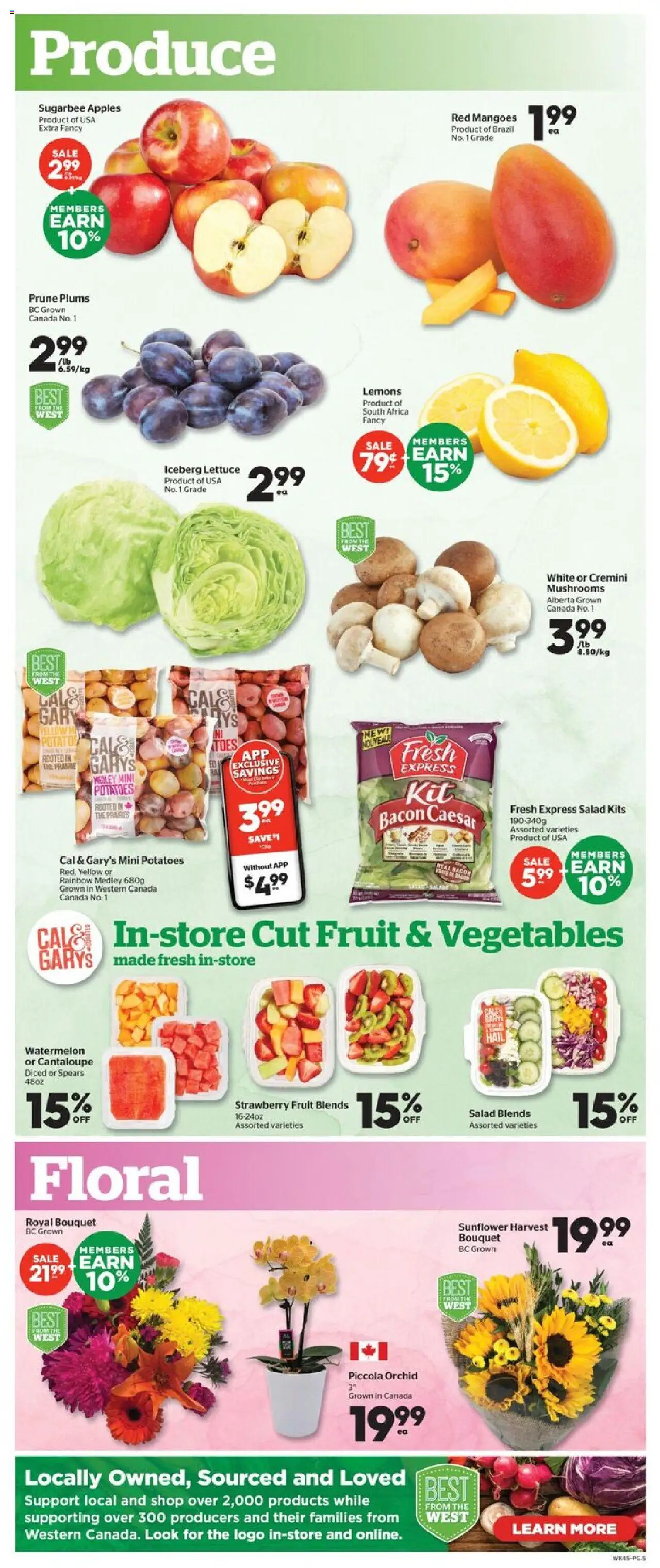 Calgary Co-op flyer valid from 11.09.2025 | Page: 5 | Products: Salad, Potatoes, Apples
