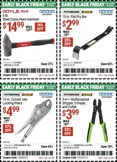 Preview of Harbor Freight weekly ads valid from 10.11.2025 | Page: 23 | Products: Pry Bar, Hammer, Cutter