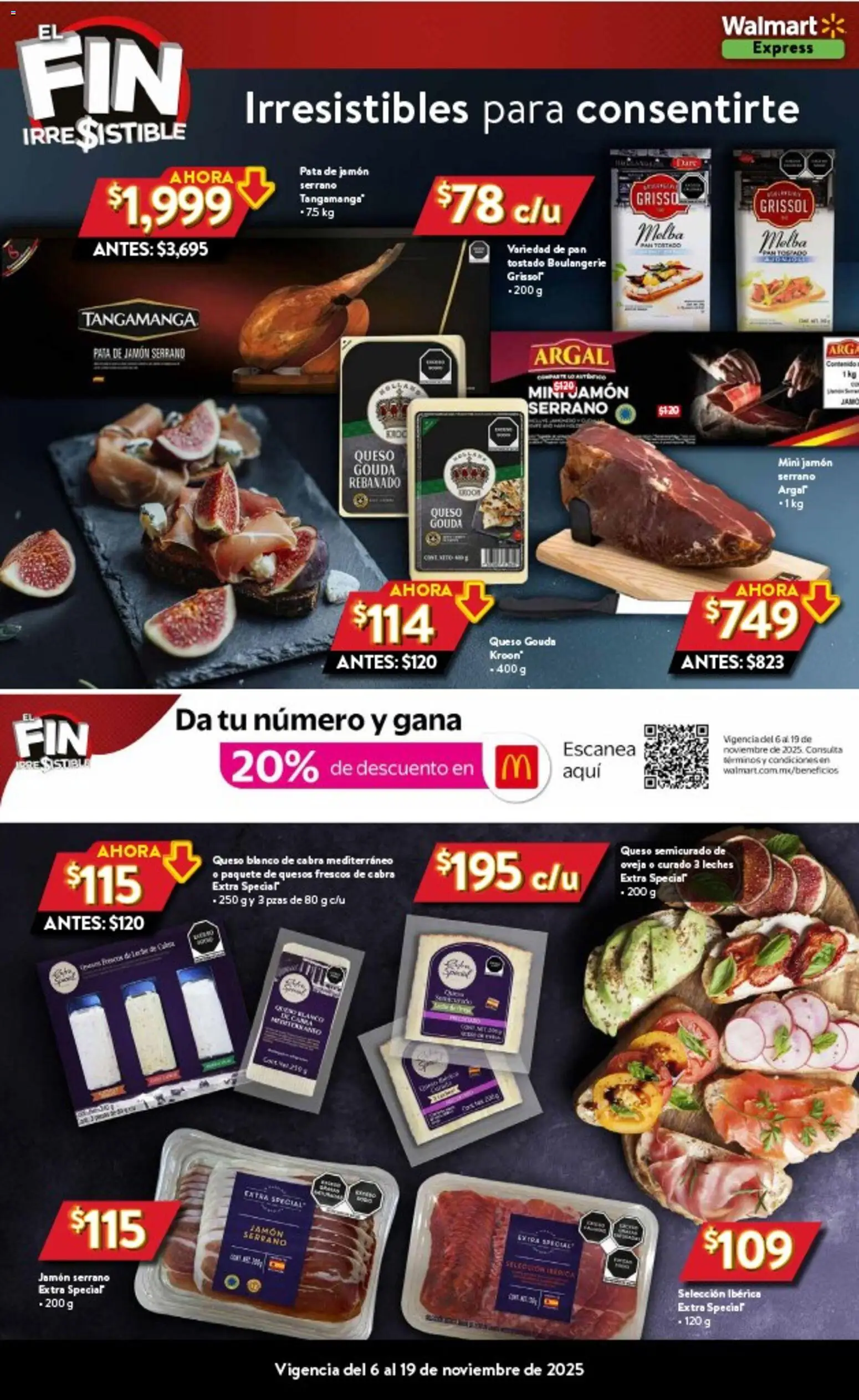 Nuevas ofertas de Walmart Express válidas en toda la República Mexicana desde el 06.11.2025. ¡Encuentra las mejores ofertas en Walmart Express Buen Fin ! | Página: 4 | Productos: Queso, Pan, Jamón