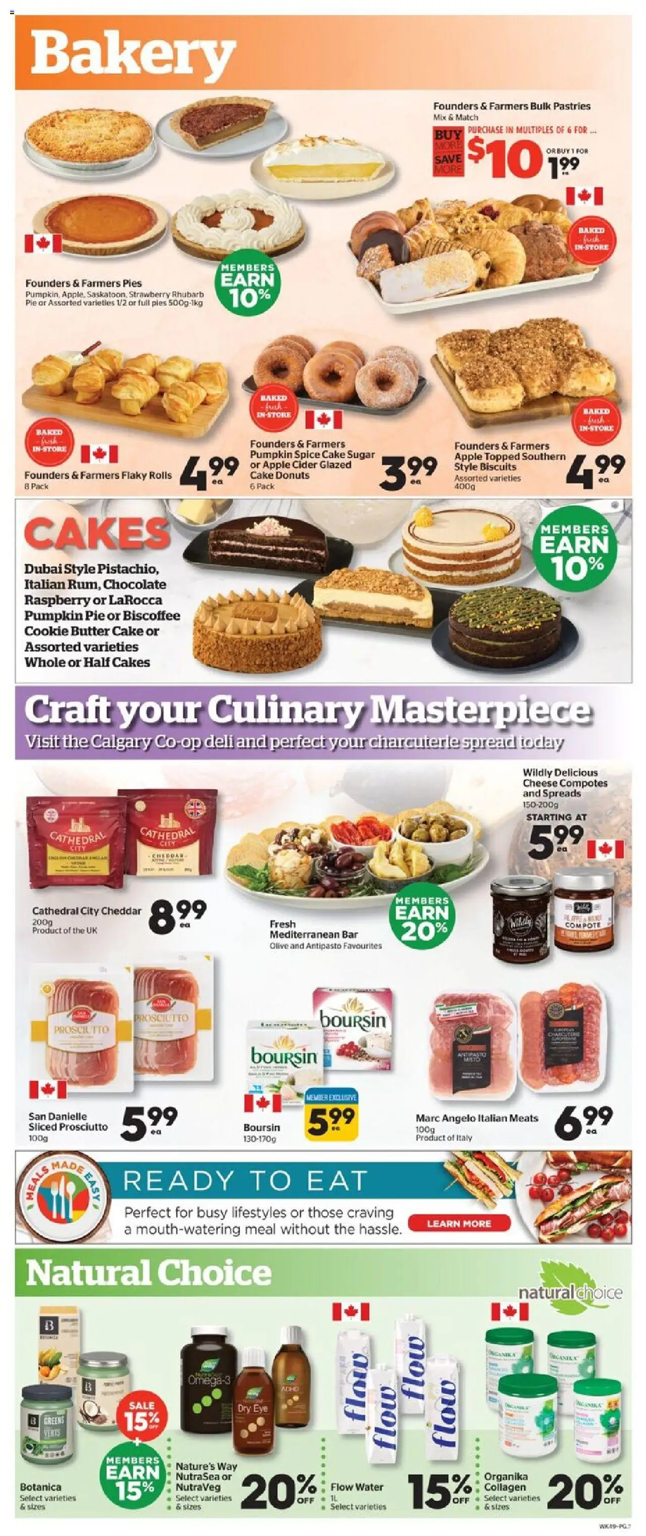 Calgary Co-op flyer valid from 09.10.2025 | Page: 7 | Products: Bakery, Butter, Cheese, Chocolate