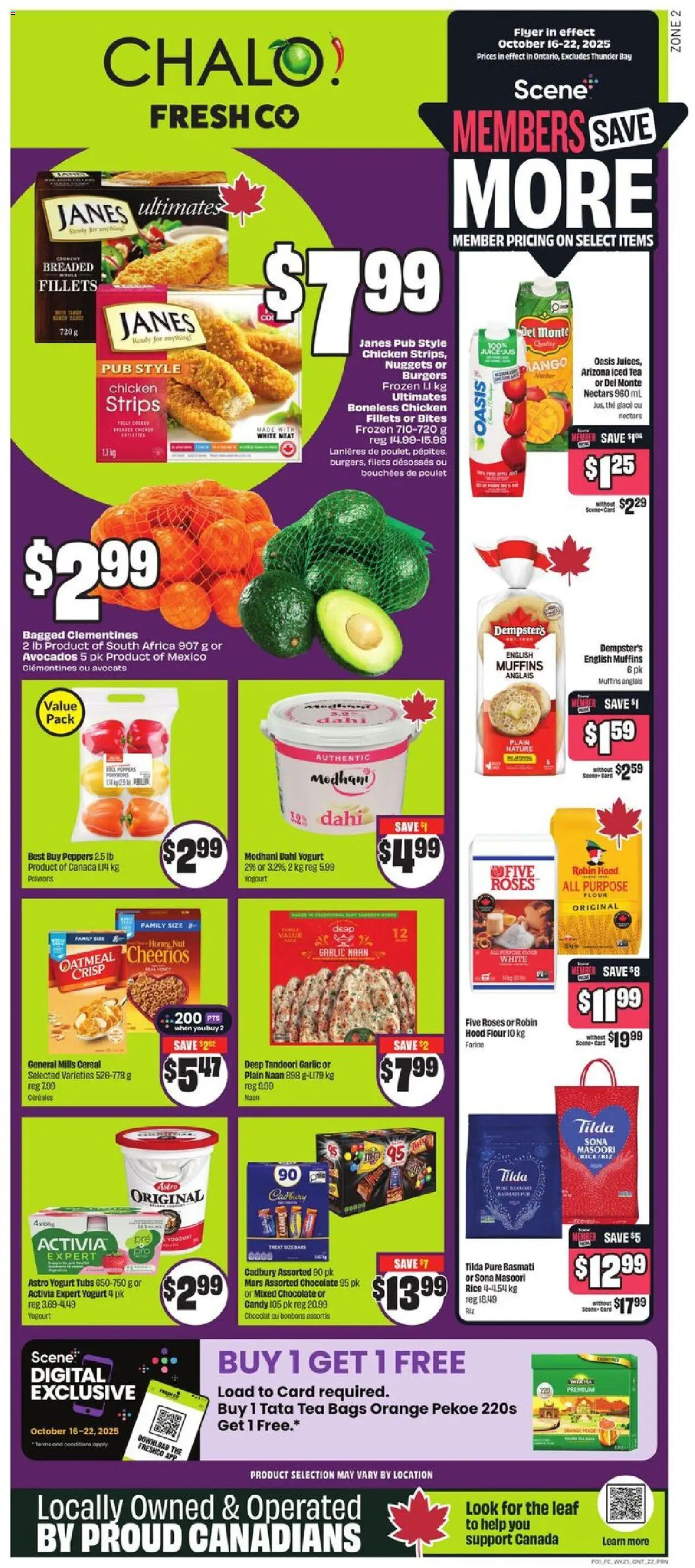 FreshCo flyer valid from 16.10.2025 | Page: 1 | Products: Tea, Chocolate, Juice, Chicken