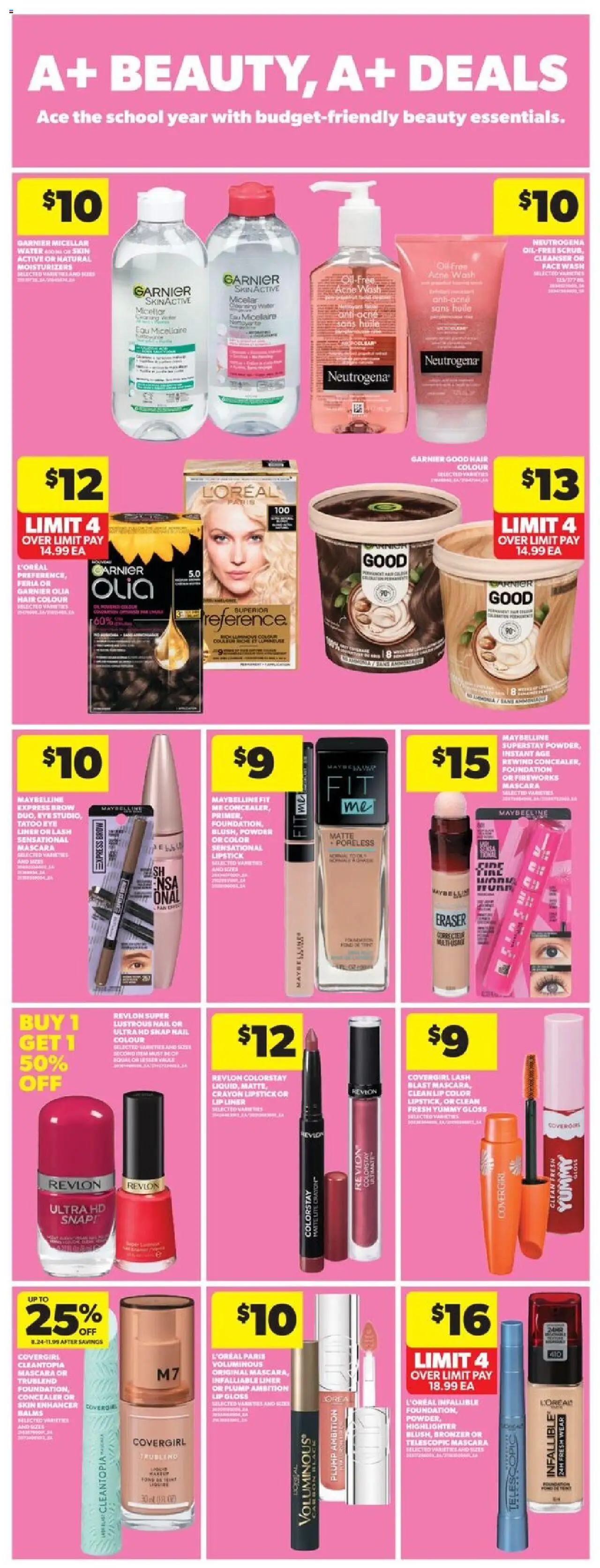 Real Canadian Superstore flyer valid from 04.09.2025 | Page: 27 | Products: Powder, Bronzer, Lip gloss, Face wash