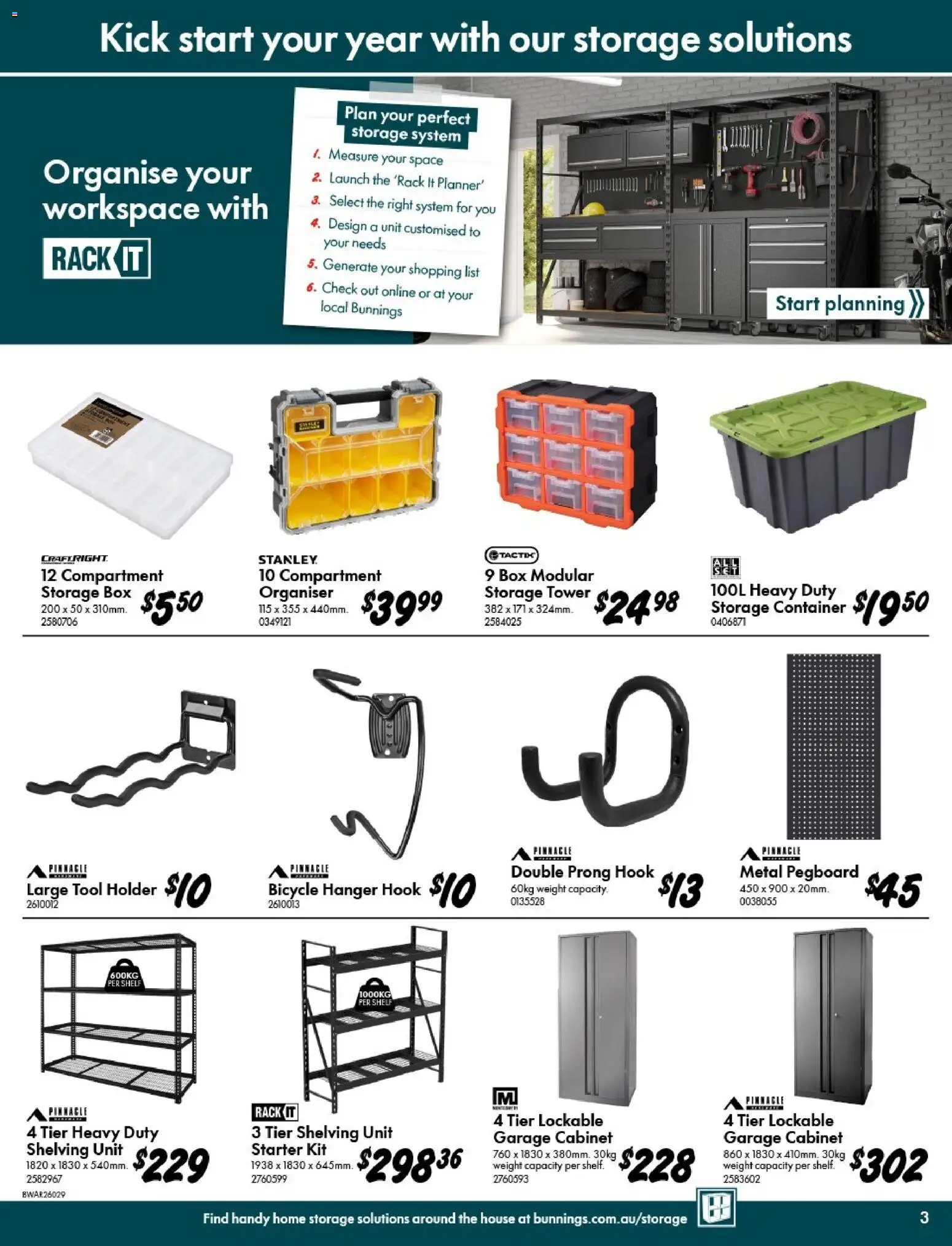 Bunnings Warehouse catalogue - valid from 07.01.2026 | Page: 3 | Products: Cabinet, Shelf, Box, Weight