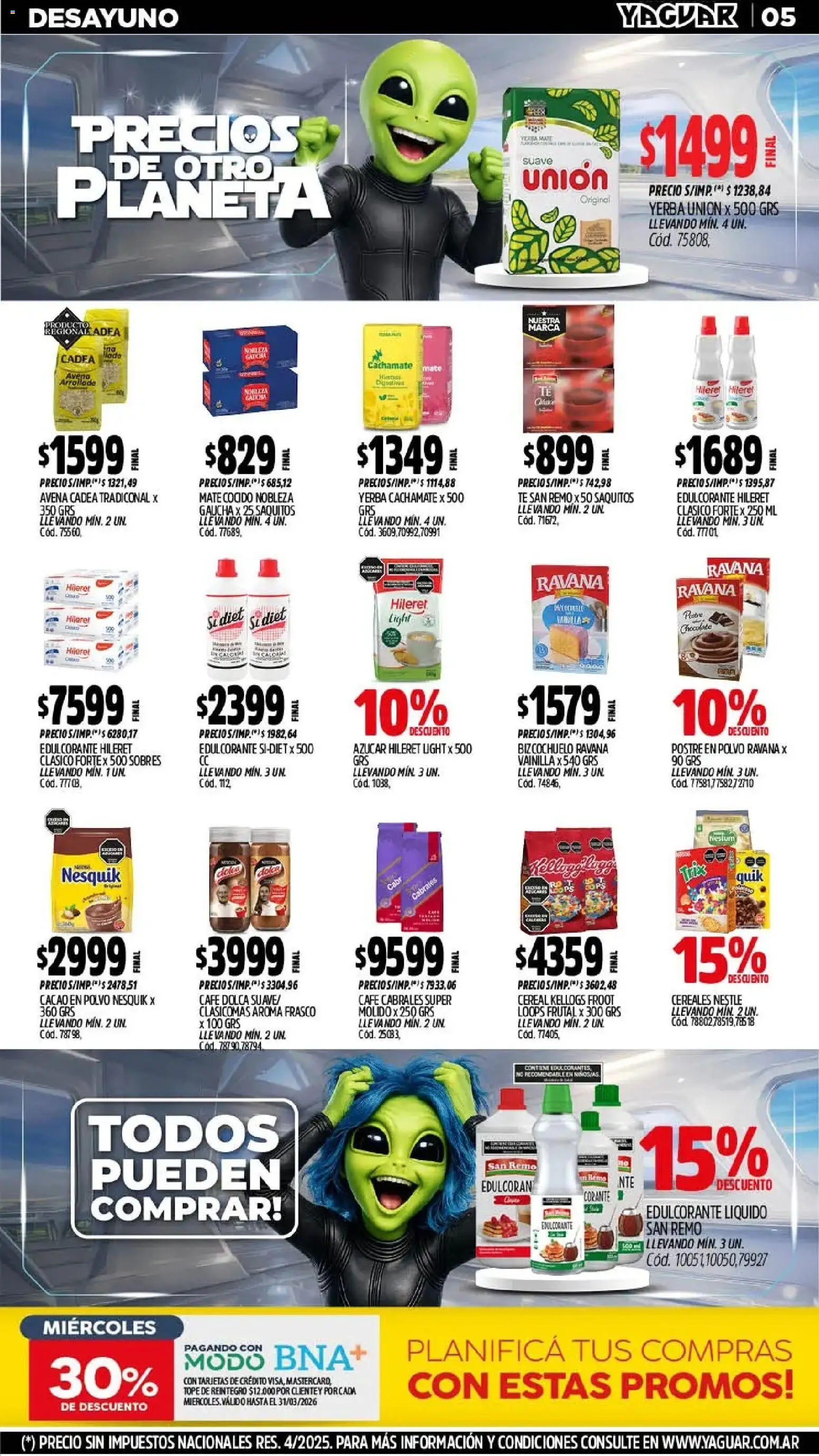 Yaguar - Oferta Semanal San Juan │ válido desde el 02.03.2026 | Página: 5 | Productos: Polvo, Avena, Frasco, Mate cocido