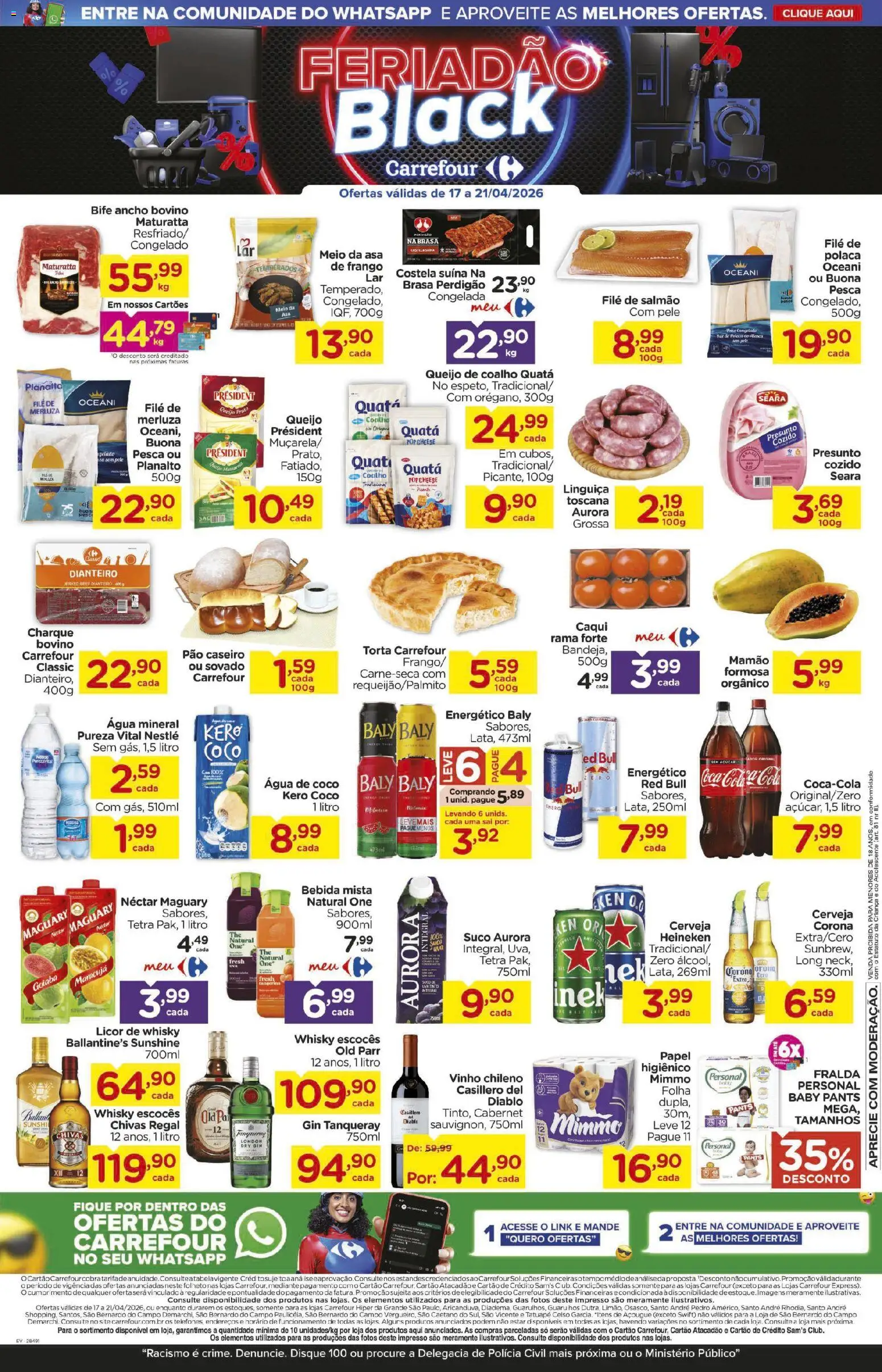 Carrefour Folheto - válido de 17.04.2026 | Página: 2 | Produtos: Caqui, Pão, Vinho, Frango