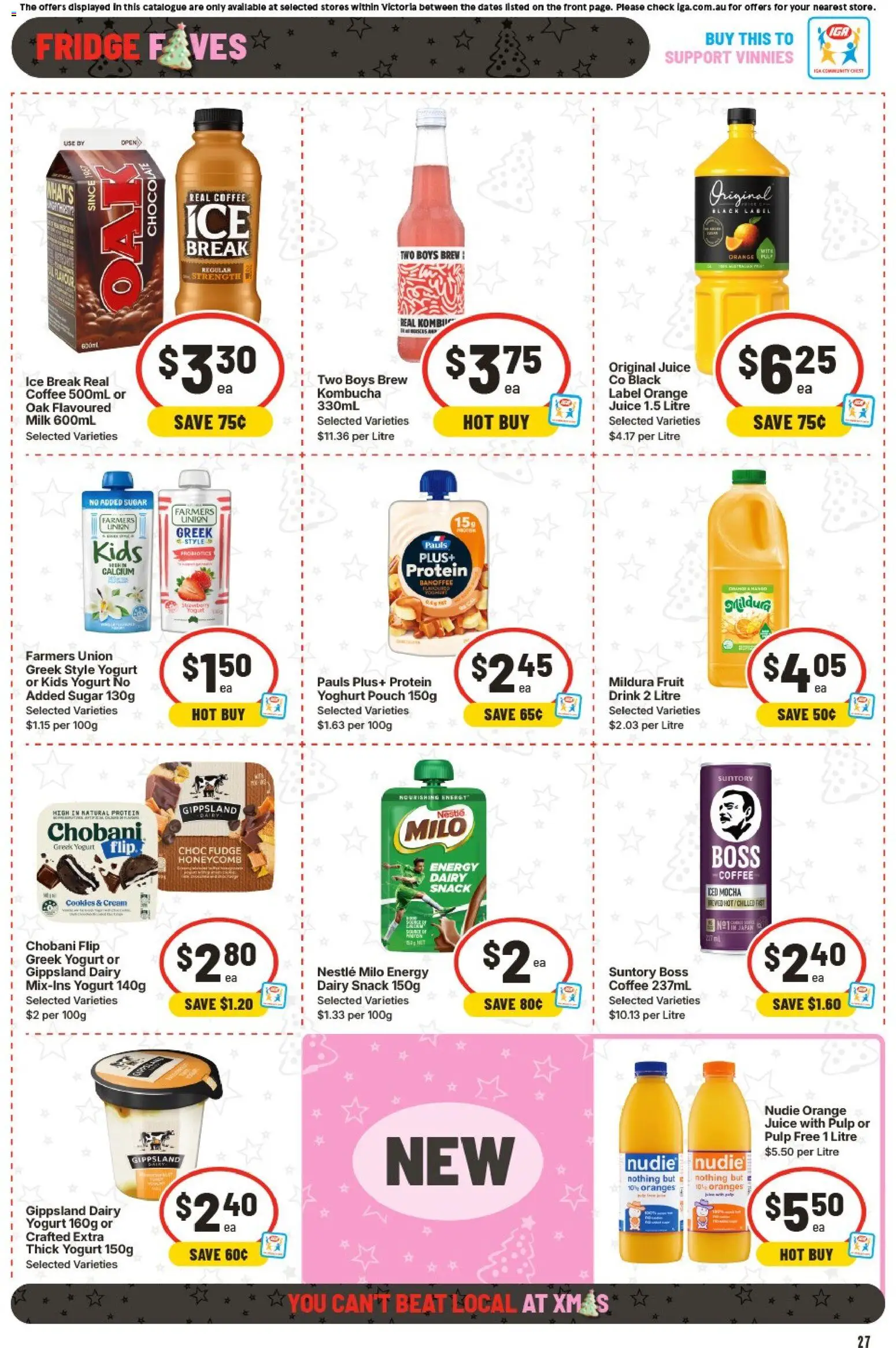 IGA catalogue - valid from 10.12.2025 | Page: 28 | Products: Dairy, Chocolate, Juice, Cream