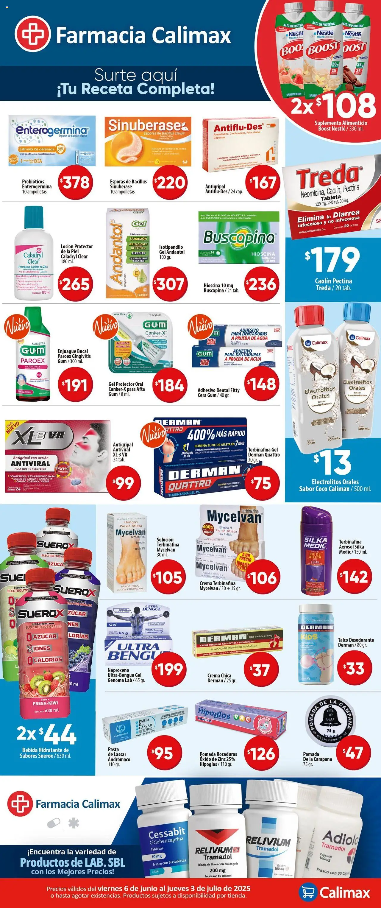 Nuevas ofertas de Calimax válidas en toda la República Mexicana desde el 06.06.2025. ¡Encuentra las mejores ofertas en Calimax folleto Farmacia ! | Página: 1 | Productos: Crema, Agua, Loción, Hongos