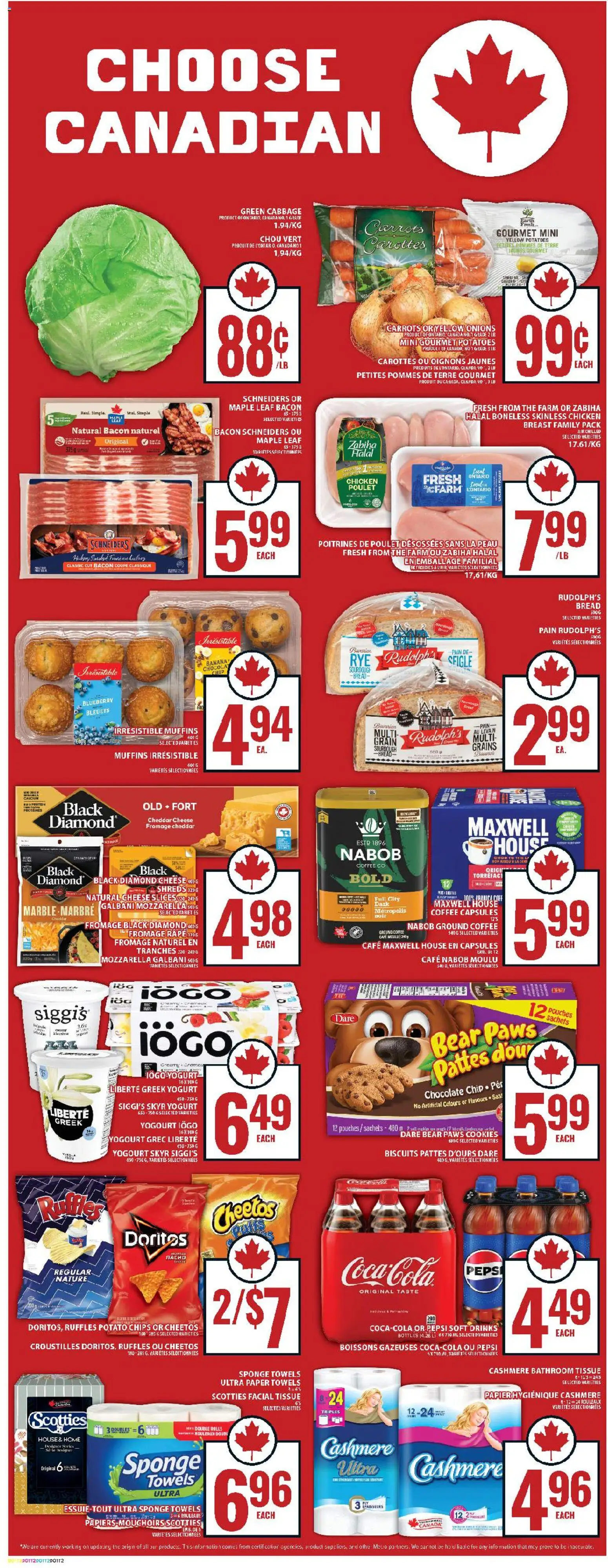 Food Basics flyer valid from 08.01.2026 | Page: 11 | Products: Chips, Potatoes, Sponge, Bread