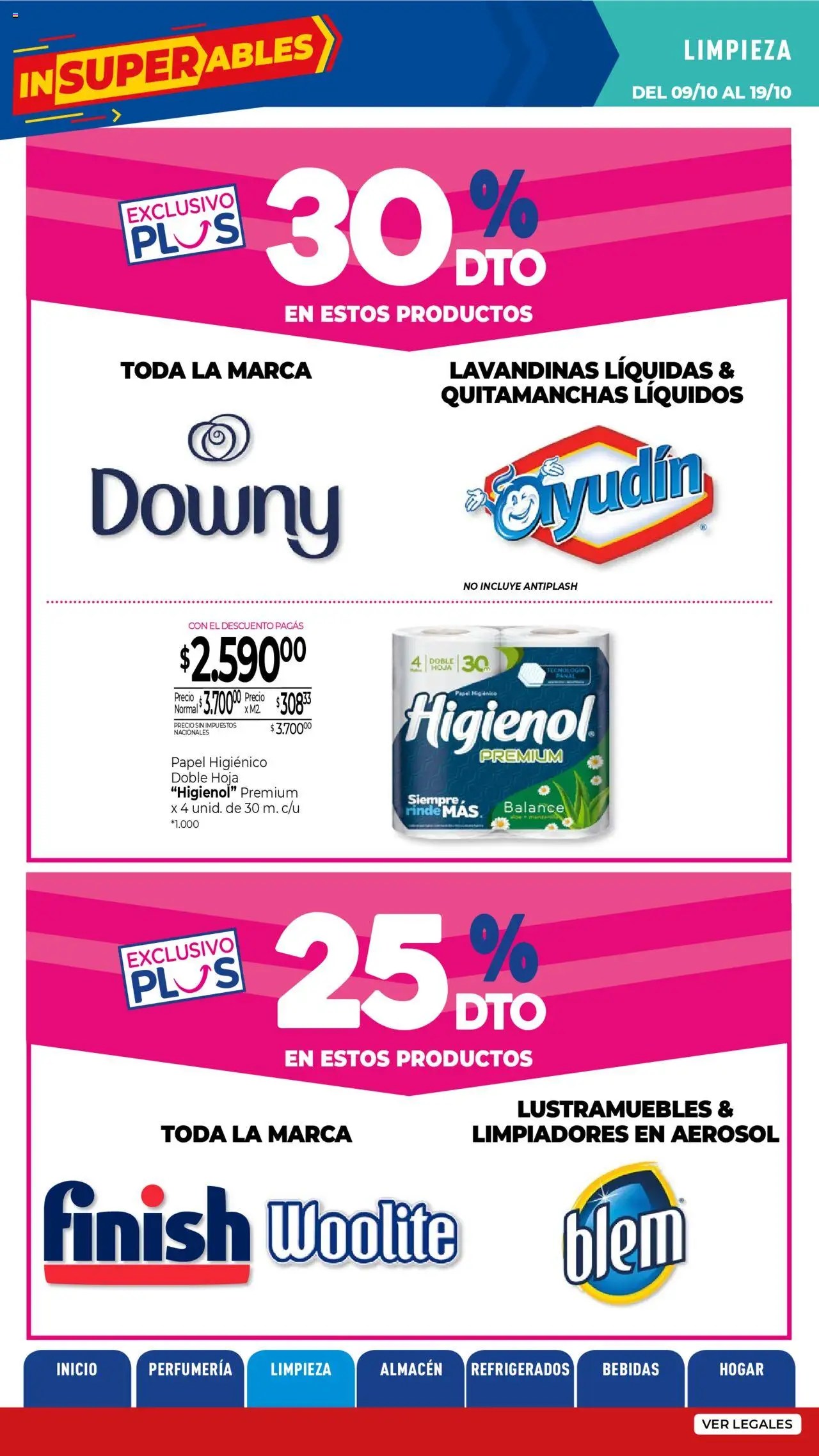 La Anonima catálogo │ válido desde el 09.10.2025 | Página: 11 | Productos: Papel higiénico, Lustramuebles, Quitamanchas