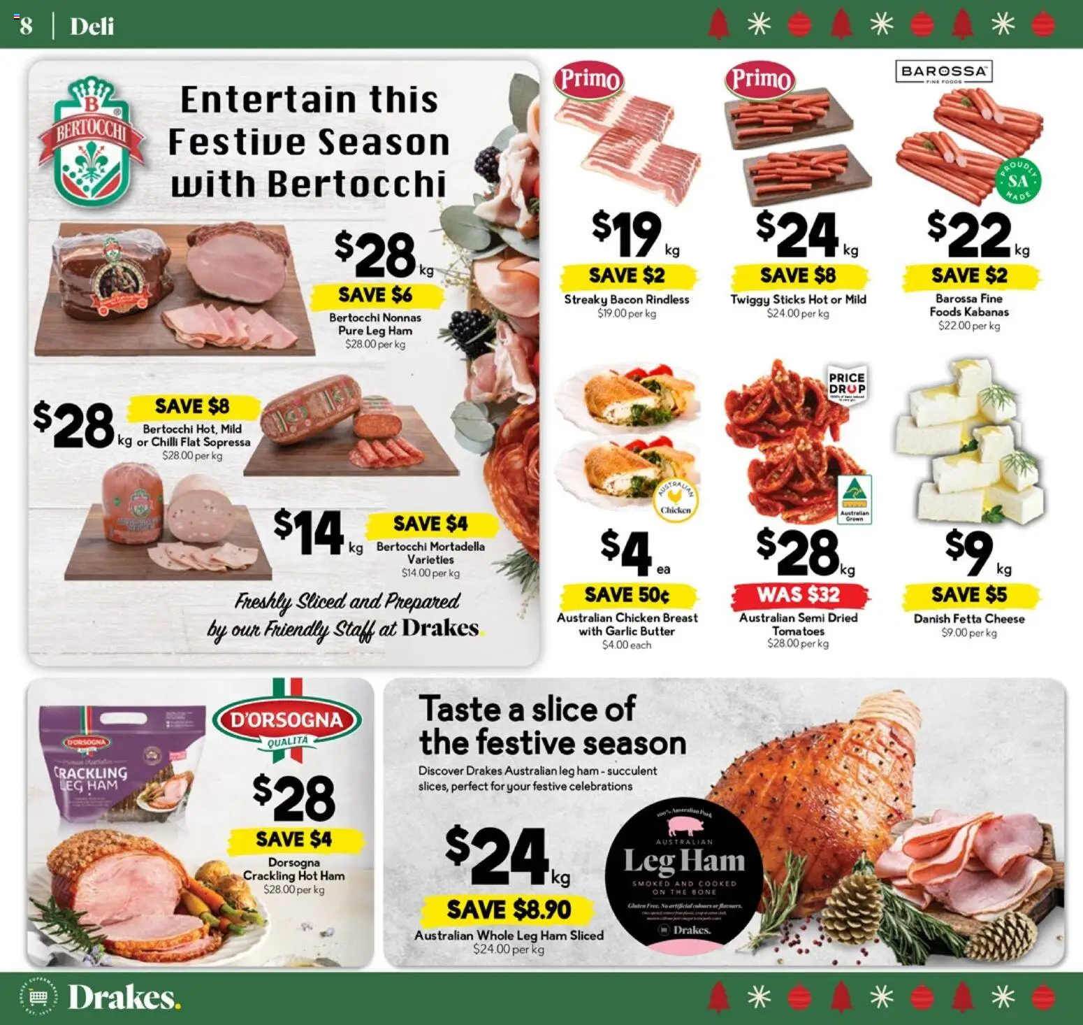 Drakes catalogue - valid from 17.12.2025 | Page: 8 | Products: Butter, Ham, Chicken, Tomatoes