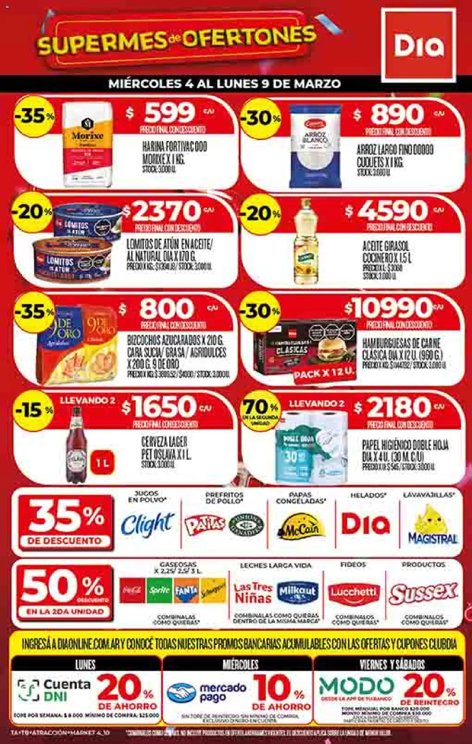 Supermercado DIA Ofertas │ válido desde el 04.03.2026 | Página: 1 | Productos: Harina, Cerveza, Arroz, Bizcochos