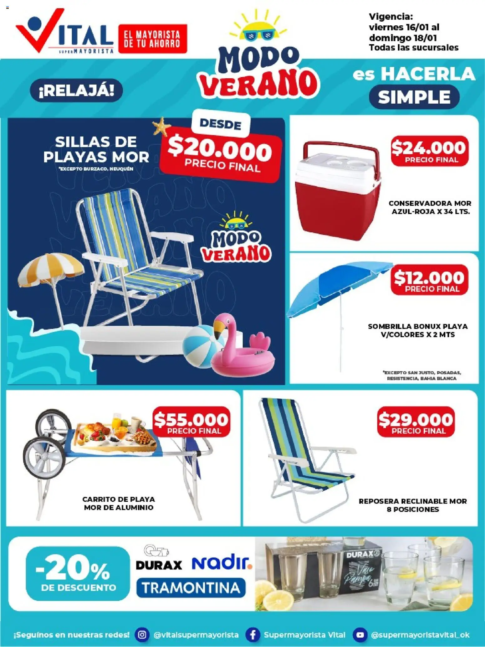 Vital - Ofertas fin │ válido desde el 16.01.2026 | Página: 3 | Productos: Conservadora, Reposera, Sombrilla
