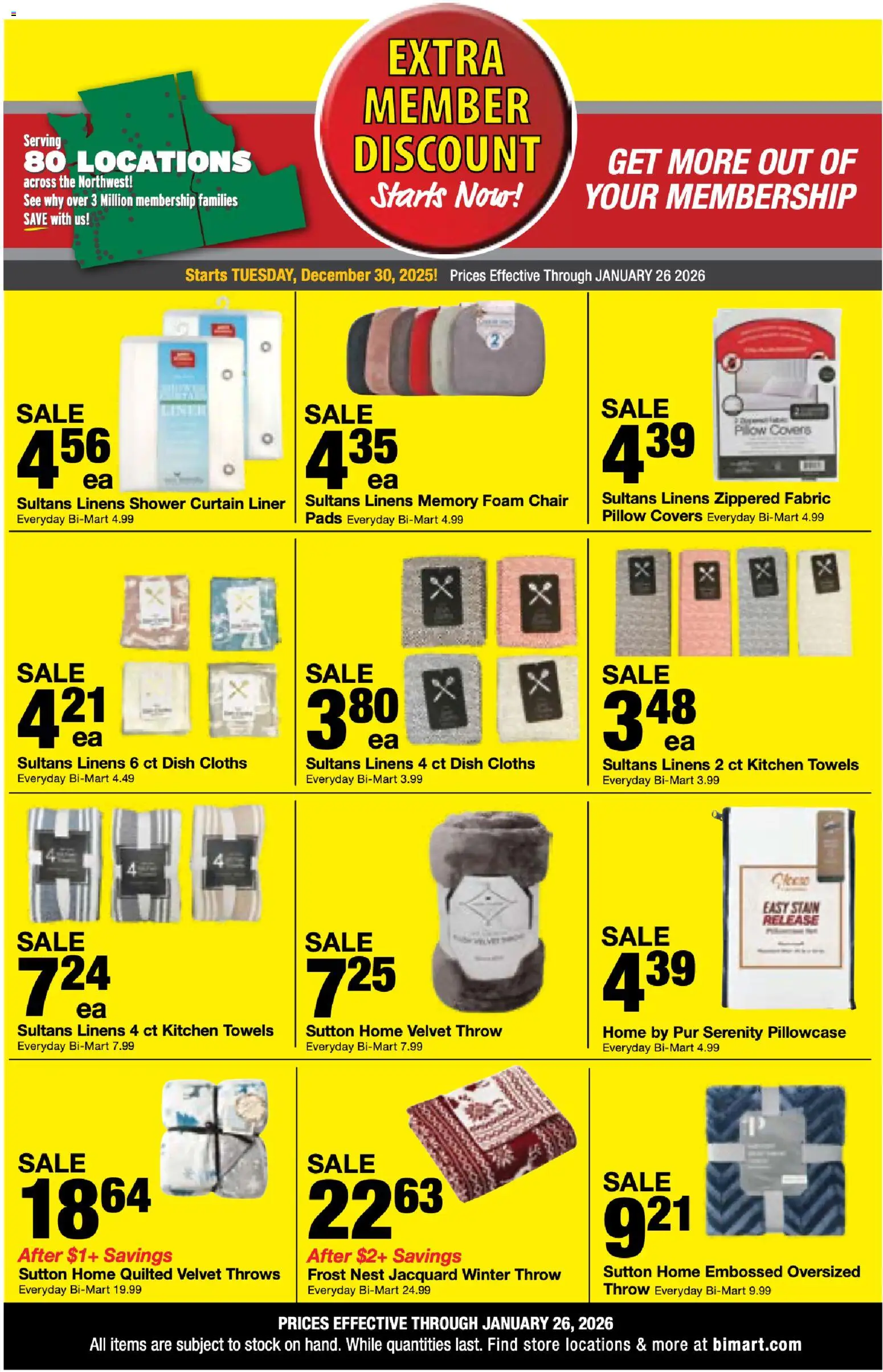 Bi-Mart Extra Savings - valid from 30.12.2025 | Page: 5 | Products: Pillow, Shower, Pads, Pillowcase