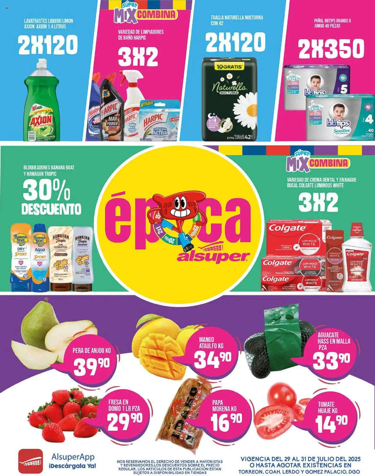 Nuevas ofertas de Alsuper válidas en toda la República Mexicana desde el 29.07.2025. ¡Encuentra las mejores ofertas en Alsuper - Folleto - Laguna! | Página: 1 | Productos: Fresa, Crema, Aguacate, Sobre