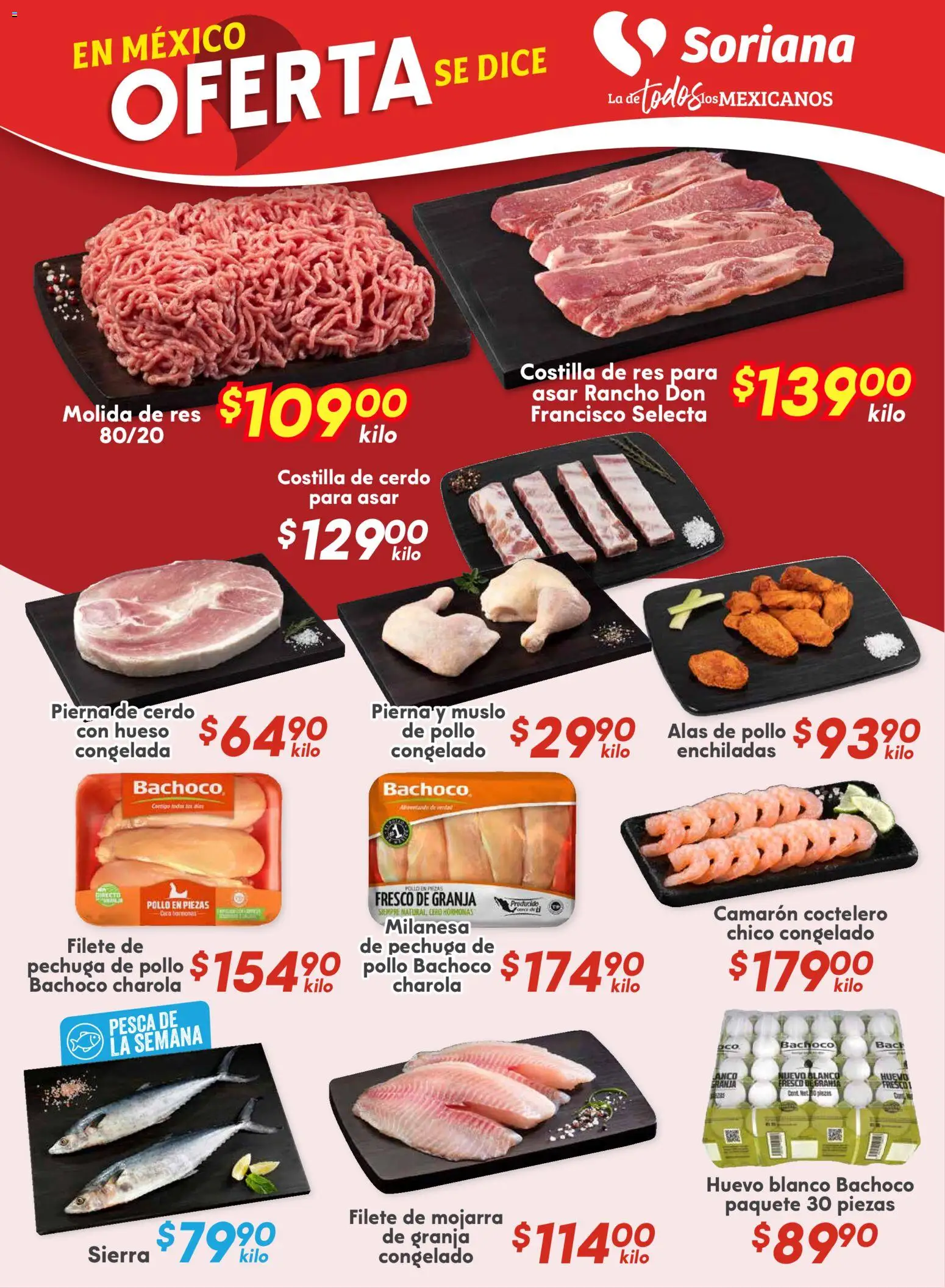 Nuevas ofertas de Soriana válidas en toda la República Mexicana desde el 24.10.2025. ¡Encuentra las mejores ofertas en Soriana - Fin de Semana Súper: Tamaulipas (excepto Cd. Victoria y Tampico)! | Página: 7 | Productos: Pollo, Milanesa, Cerdo, Sierra