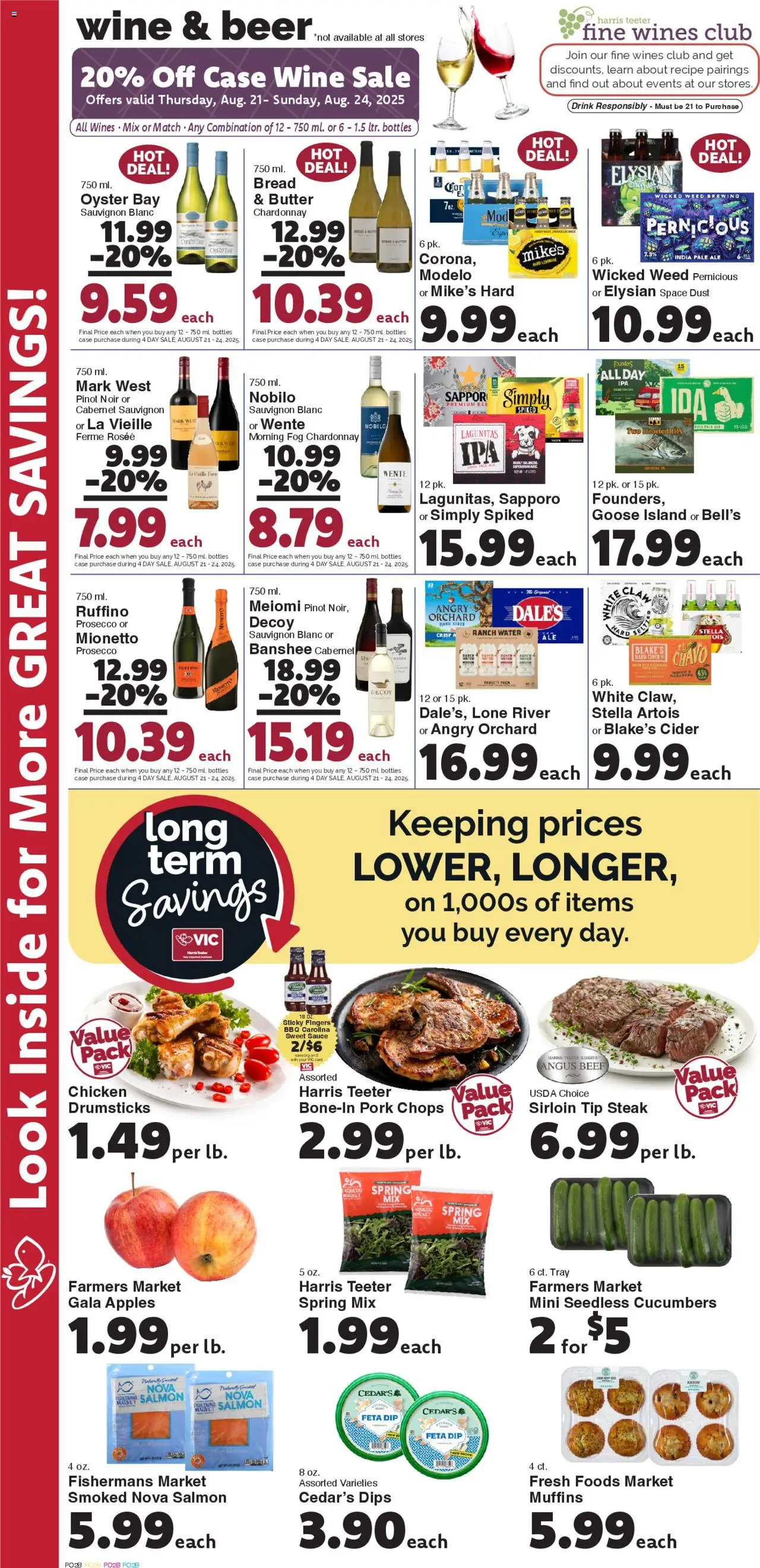 Harris Teeter Weekly Ad - valid from 20.08.2025 | Page: 8 | Products: Cider, Butter, Pork, Sauce