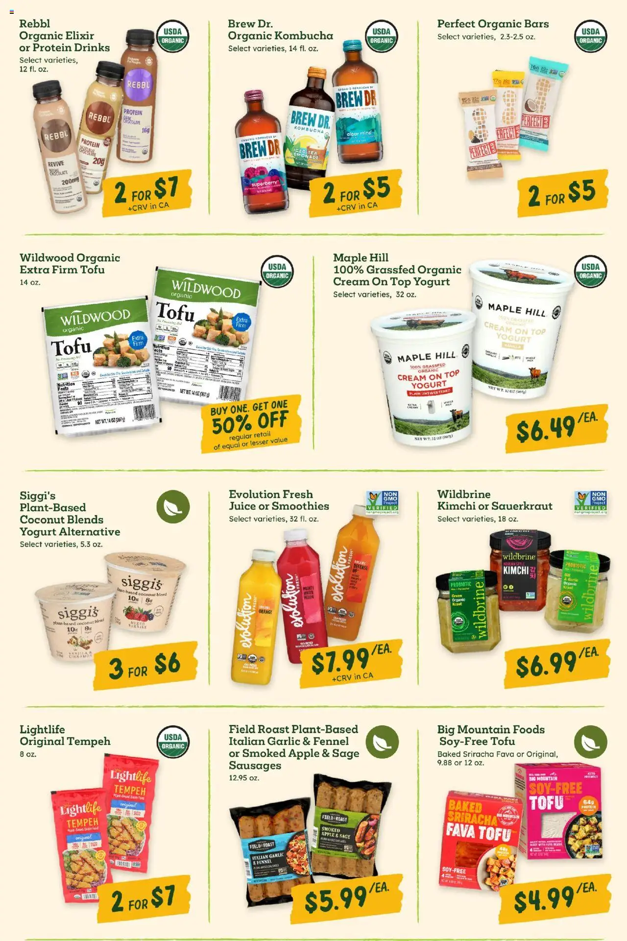 Sprouts Monthly Ad - valid from 25.06.2025 | Page: 26 | Products: Yogurt, Juice, Tea, Garlic