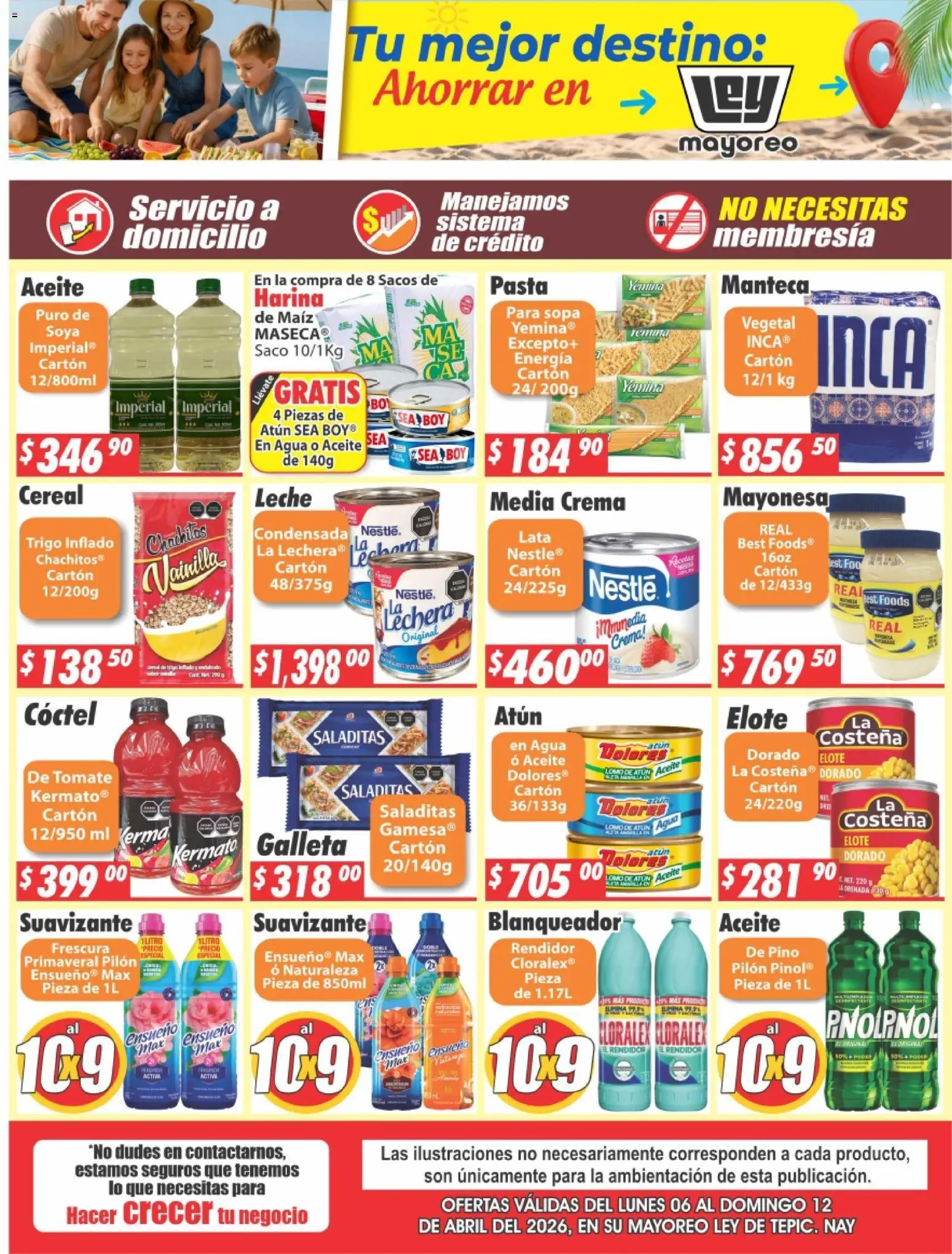 Nuevas ofertas de Casa Ley válidas en toda la República Mexicana desde el 06.04.2026. ¡Encuentra las mejores ofertas en Casa Ley folleto Tepic! | Página: 2 | Productos: Harina, Atún, Sopa, Pasta