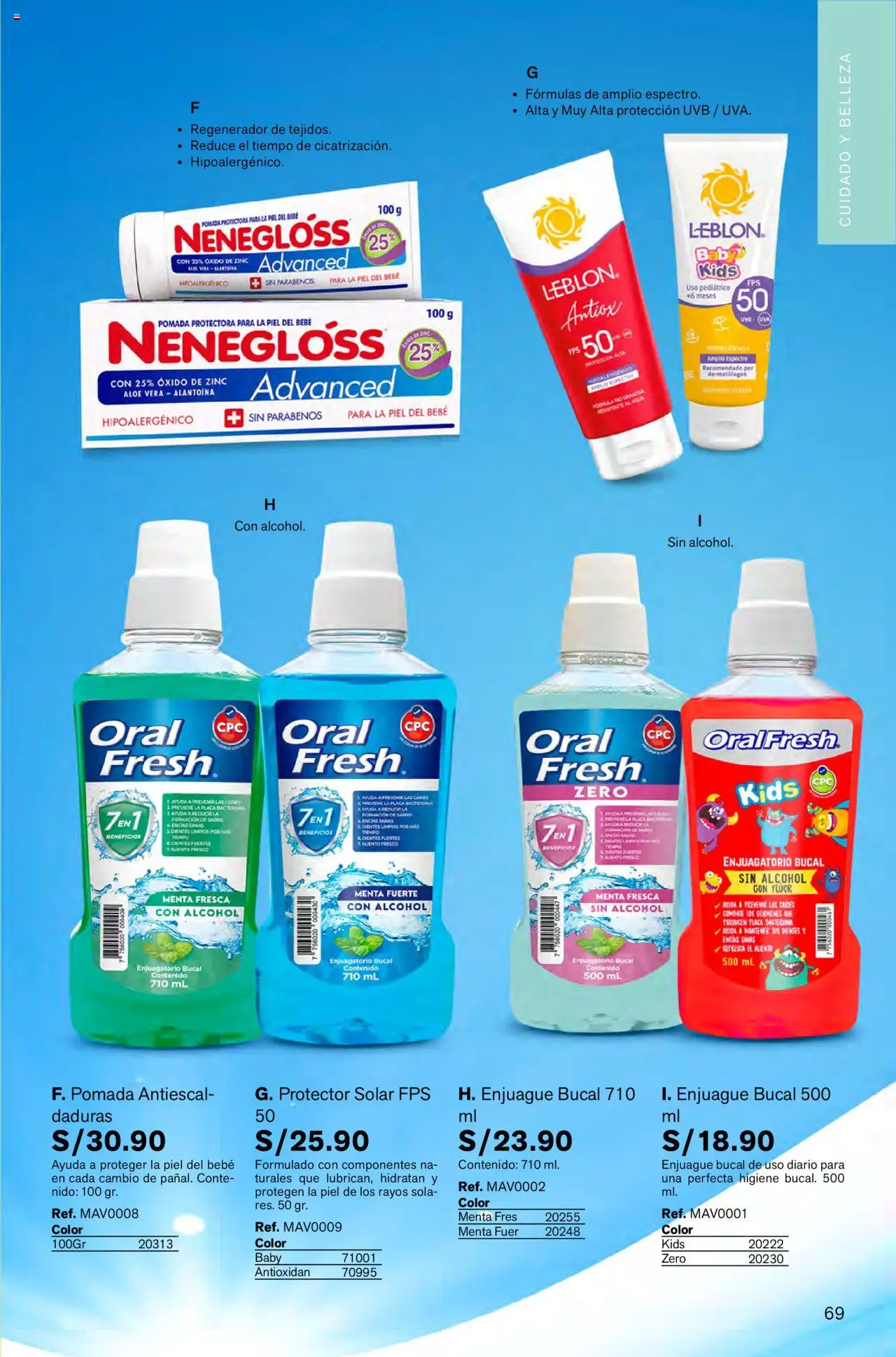 Catálogo Leonisa válido desde 01.10.2025 | Página: 69 | Productos: Protector solar, Enjuague bucal