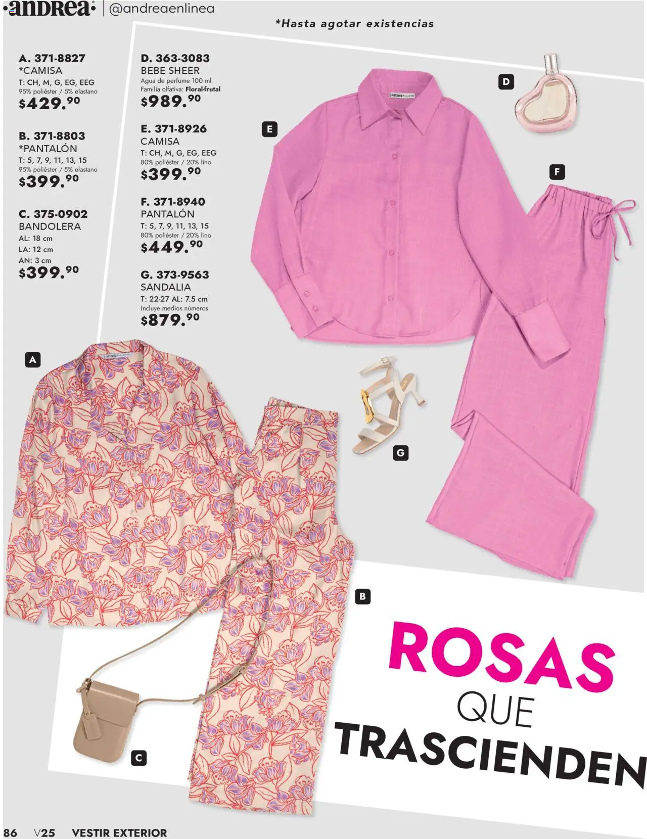 Nuevas ofertas de Andrea válidas en toda la República Mexicana desde el 25.05.2025. ¡Encuentra las mejores ofertas en Andrea - Catálogo Vestir Exterior! | Página: 86 | Productos: Camisa, Agua, Perfume
