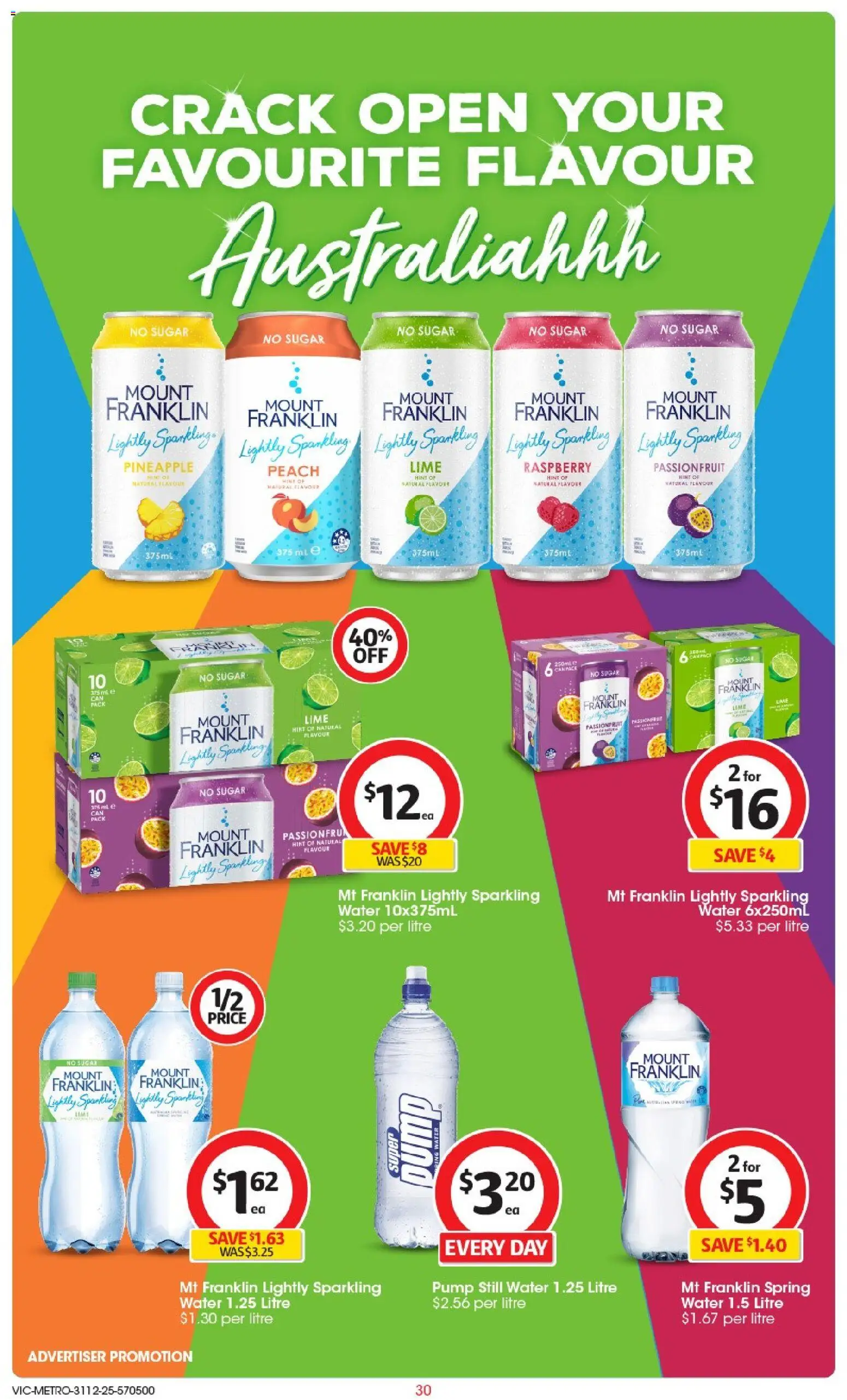 Coles catalogue - valid from 31.12.2025 | Page: 31 | Products: Passionfruit, Water, Peach, Raspberry