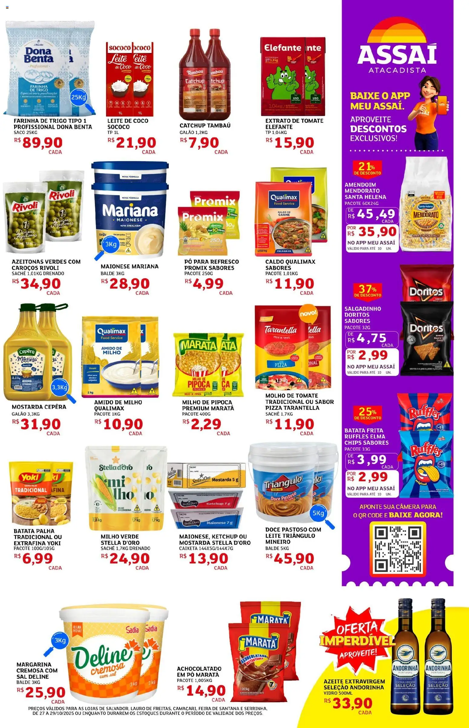Assaí Atacadista Folheto - válido de 27.10.2025 | Página: 3 | Produtos: Amendoim, Milho verde, Batata palha, Batata