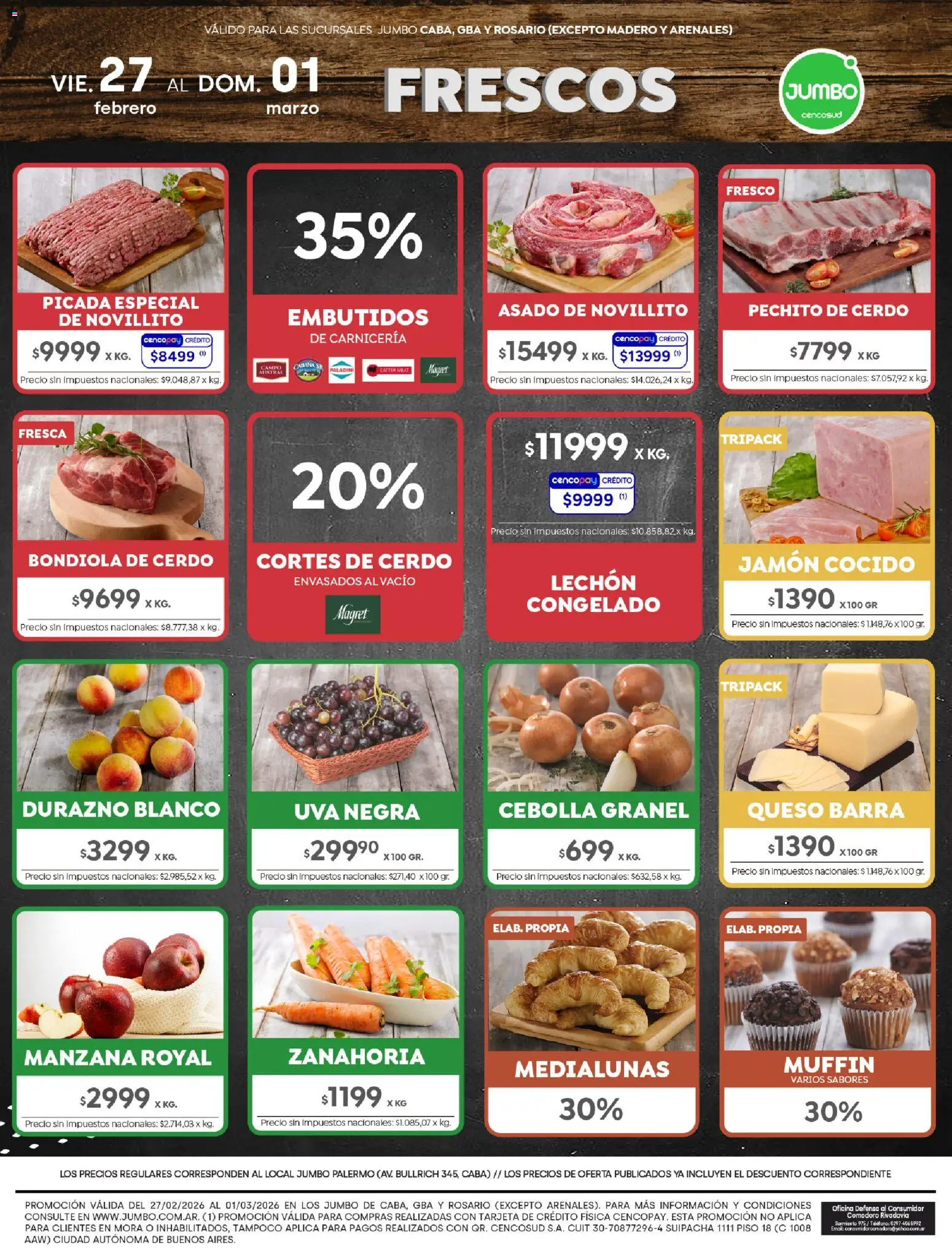 Jumbo ofertas │ válido desde el 27.02.2026 | Página: 7 | Productos: Rosario, Jamón cocido, Uva, Cerdo