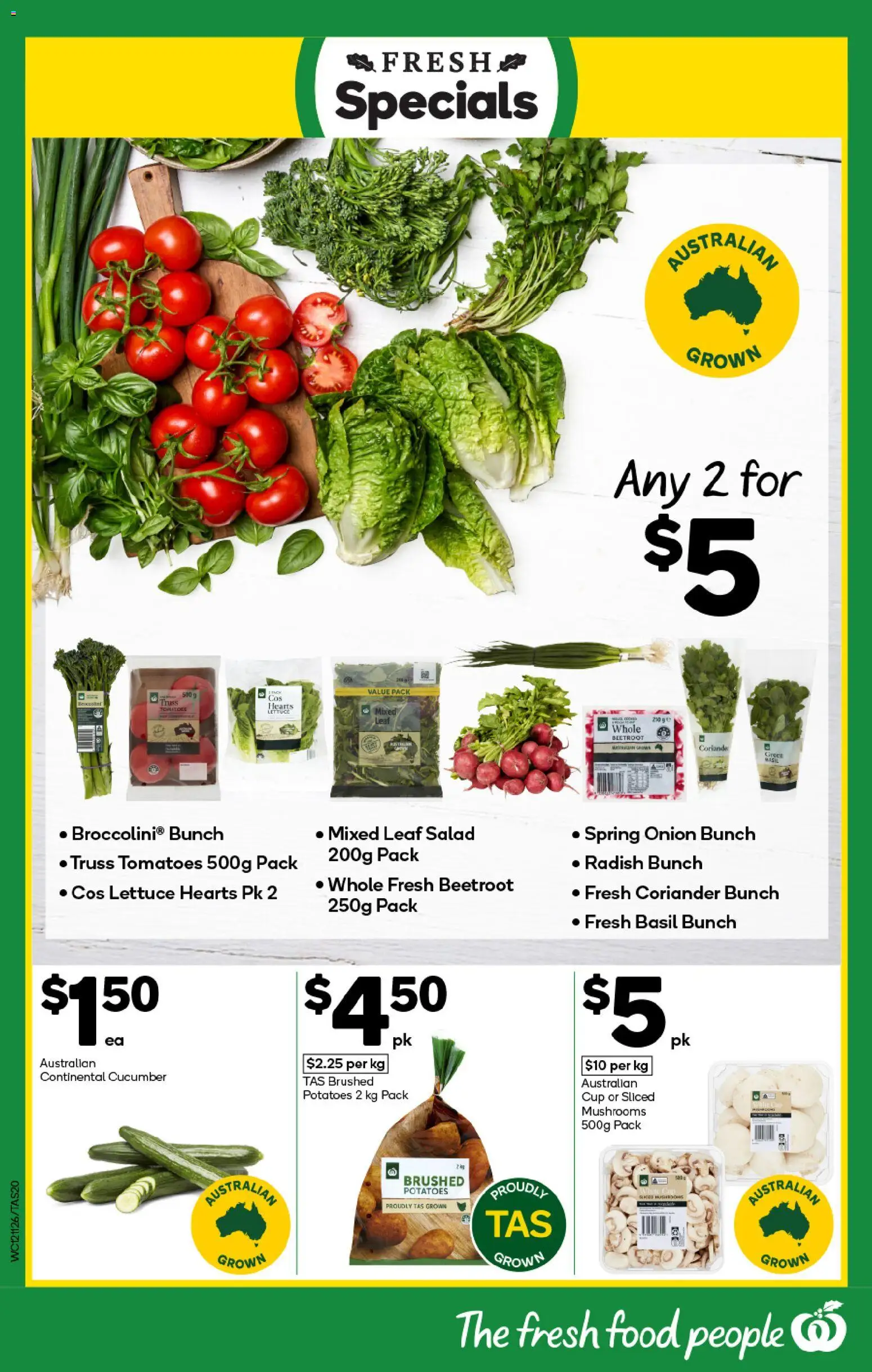 Woolworths catalogue - valid from 12.11.2025 | Page: 20 | Products: Lettuce, Mushrooms, Salad, Potatoes