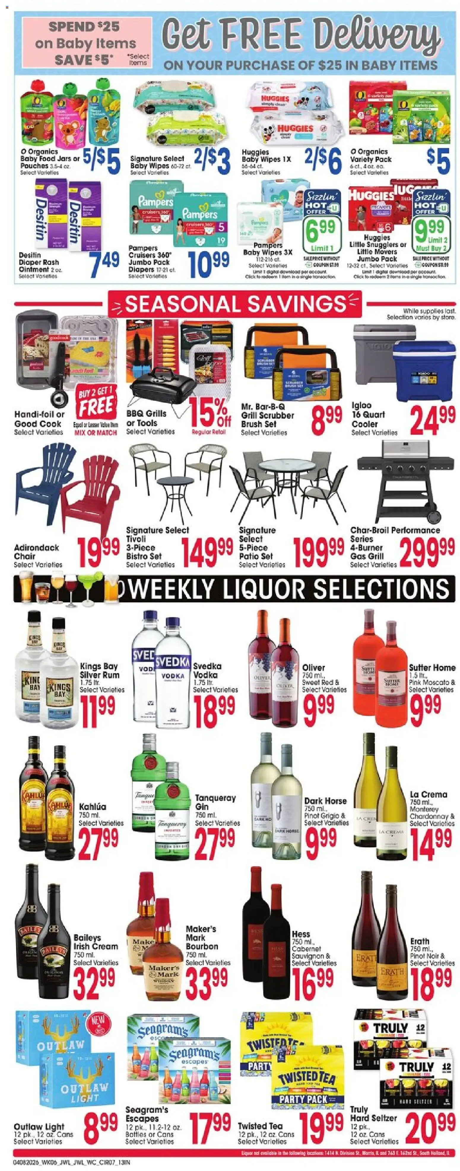 Jewel Osco Weekly Ad - IN - valid from 08.04.2026 | Page: 7 | Products: Chair, Brush, Cream, Grill
