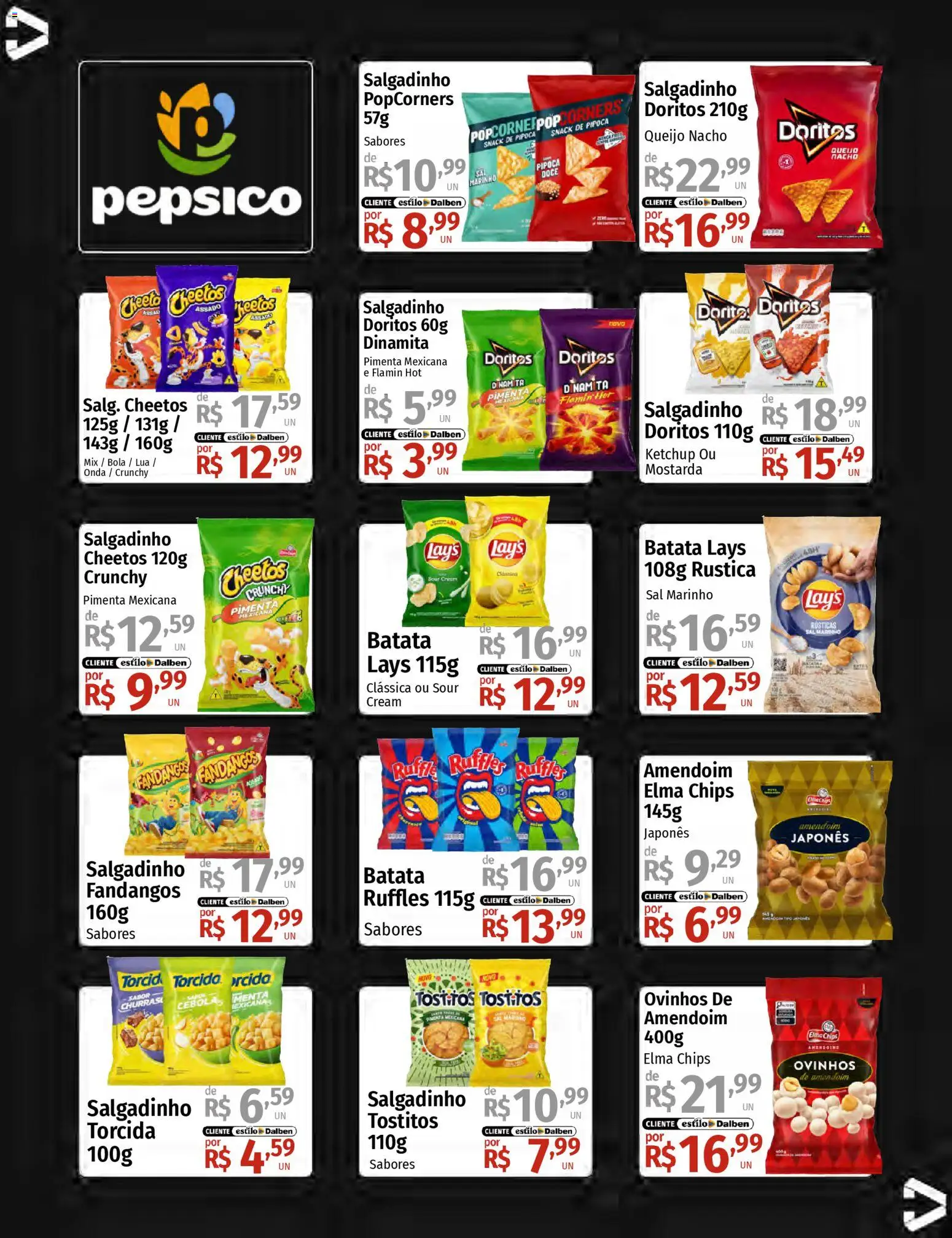 Supermercado Dalben Folheto - válido de 12.02.2026 | Página: 17 | Produtos: Elma Chips, Cheetos, Sal, Pipoca