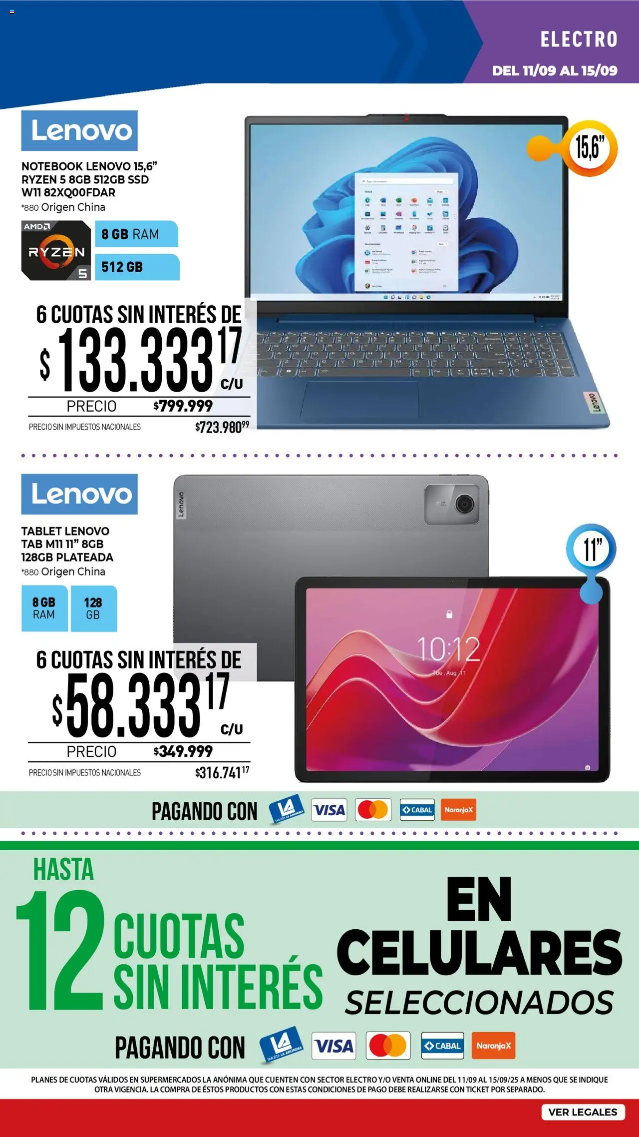 La Anonima - Insuperables │ válido desde el 11.09.2025 | Página: 35 | Productos: Tablet, Notebook