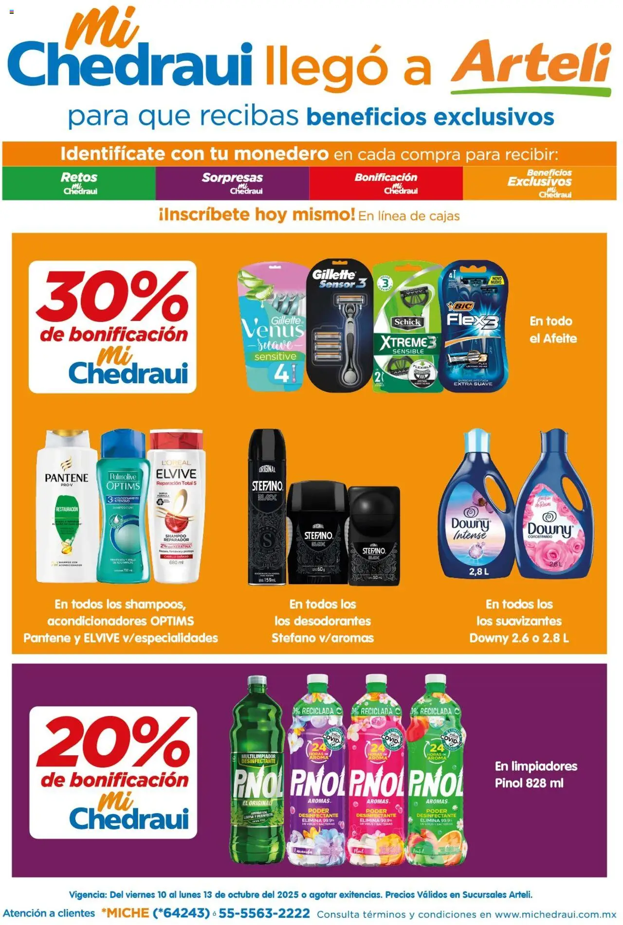 Nuevas ofertas de Arteli válidas en toda la República Mexicana desde el 10.10.2025. ¡Encuentra las mejores ofertas en Arteli - Folleto MiChedraui! | Página: 1 | Productos: Monedero, Desinfectante, Flexible