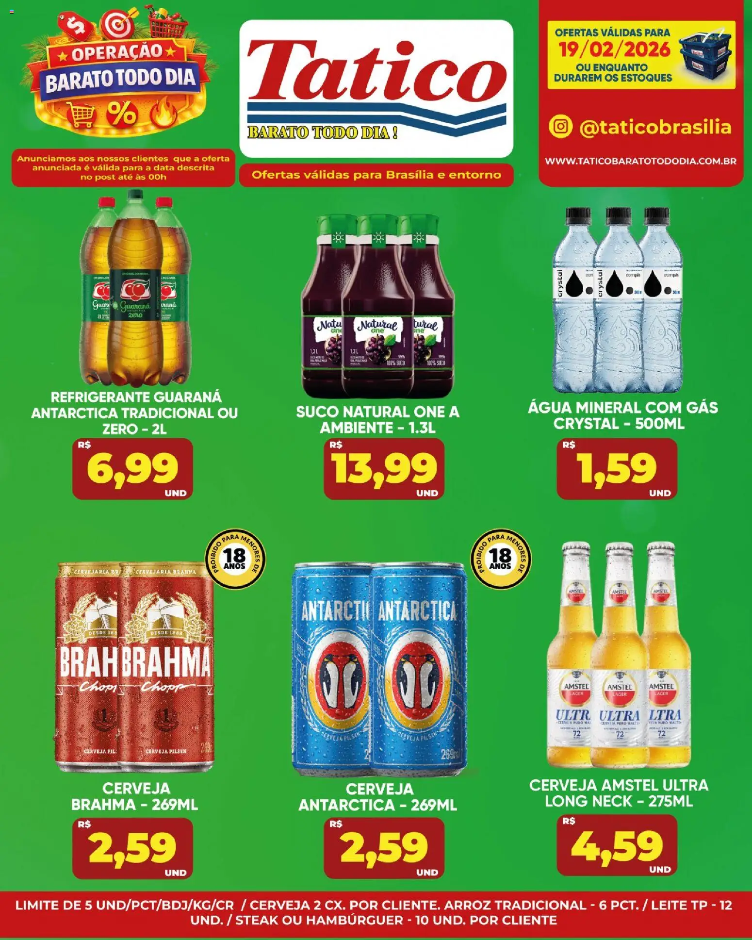 Tatico Folheto - válido de 19.02.2026 | Página: 13 | Produtos: Guaraná, Suco, Arroz, Hambúrguer