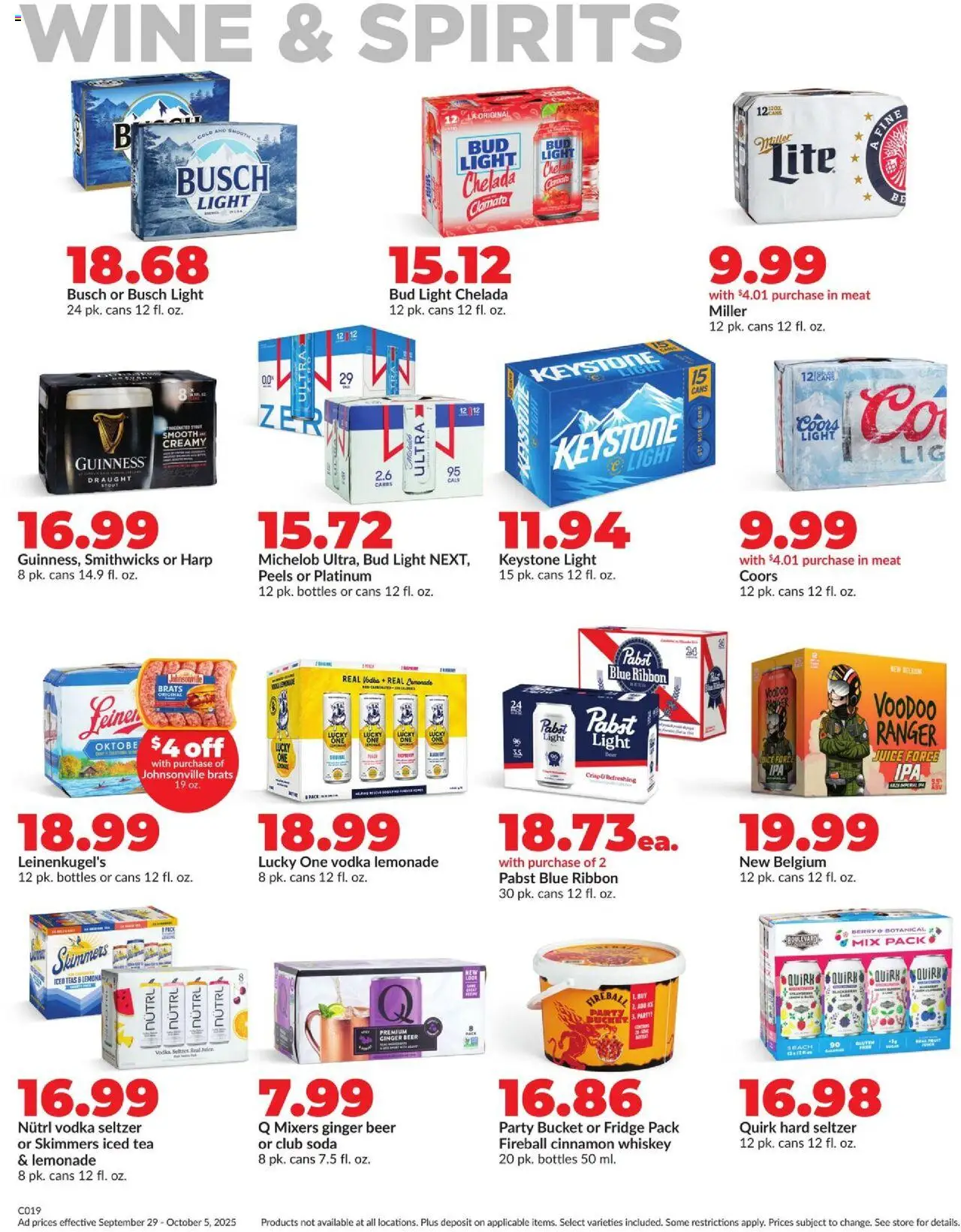HyVee Weekly Ad - valid from 29.09.2025 | Page: 24 | Products: Ginger, Wine, Beer, Vodka