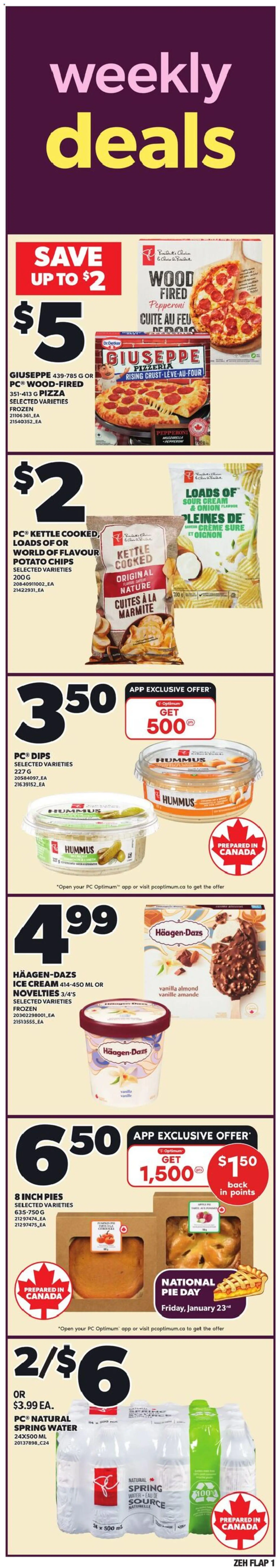 Zehrs flyer valid from 22.01.2026 | Page: 1 | Products: Chips, Ice cream, Kettle, Pizza