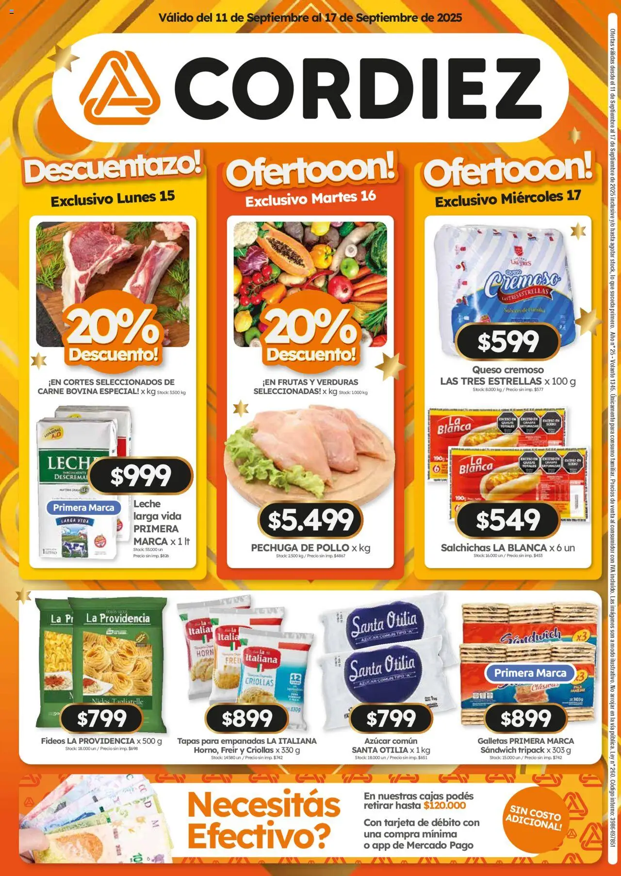 Cordiez - Ofertas │ válido desde el 11.09.2025 | Página: 8 | Productos: Pollo, Azucar, Leche, Galletas