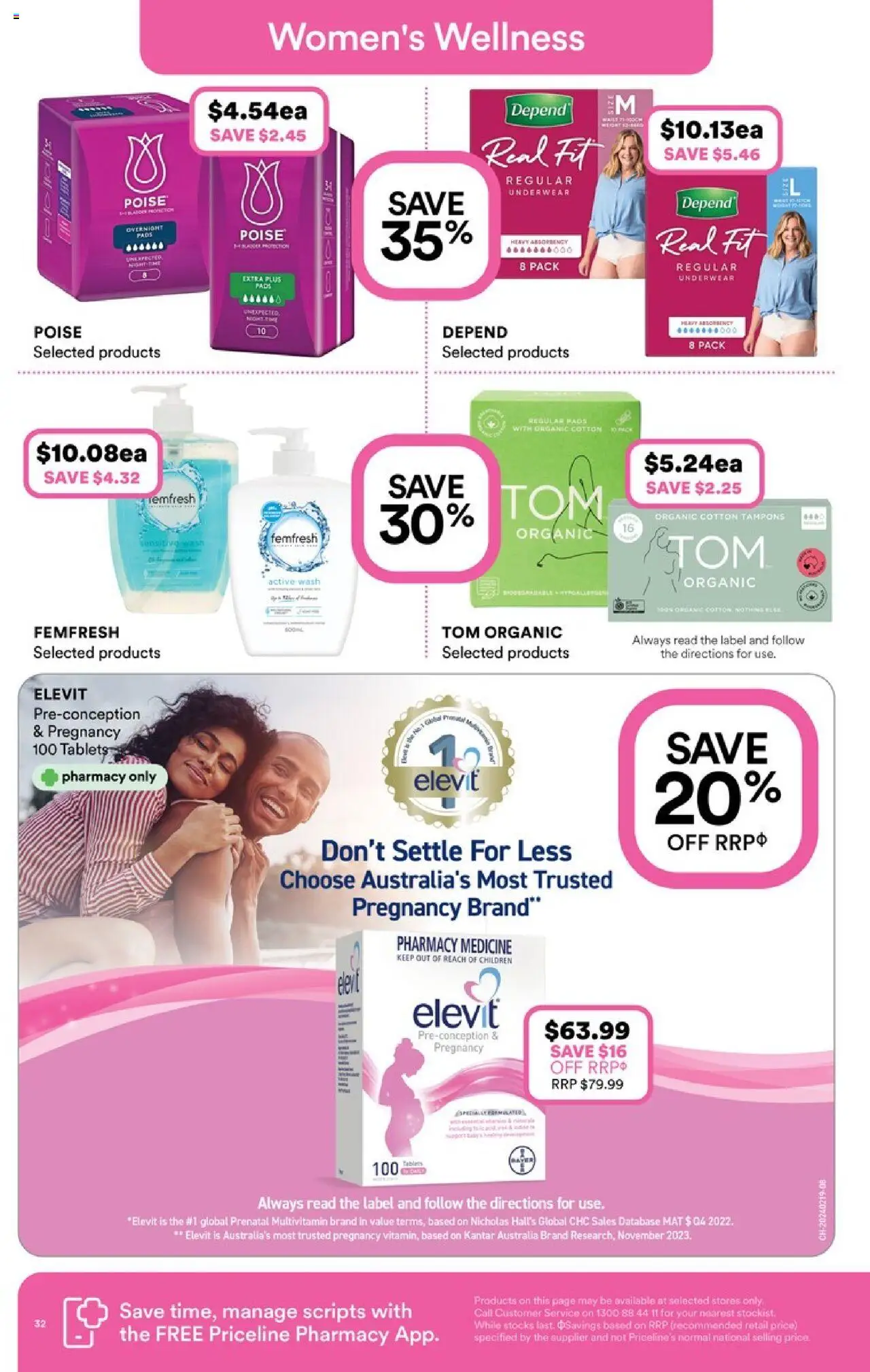 Priceline Pharmacy catalogue - valid from 02.07.2025 | Page: 32 | Products: Underwear, Multivitamin, Tampons, Tablets