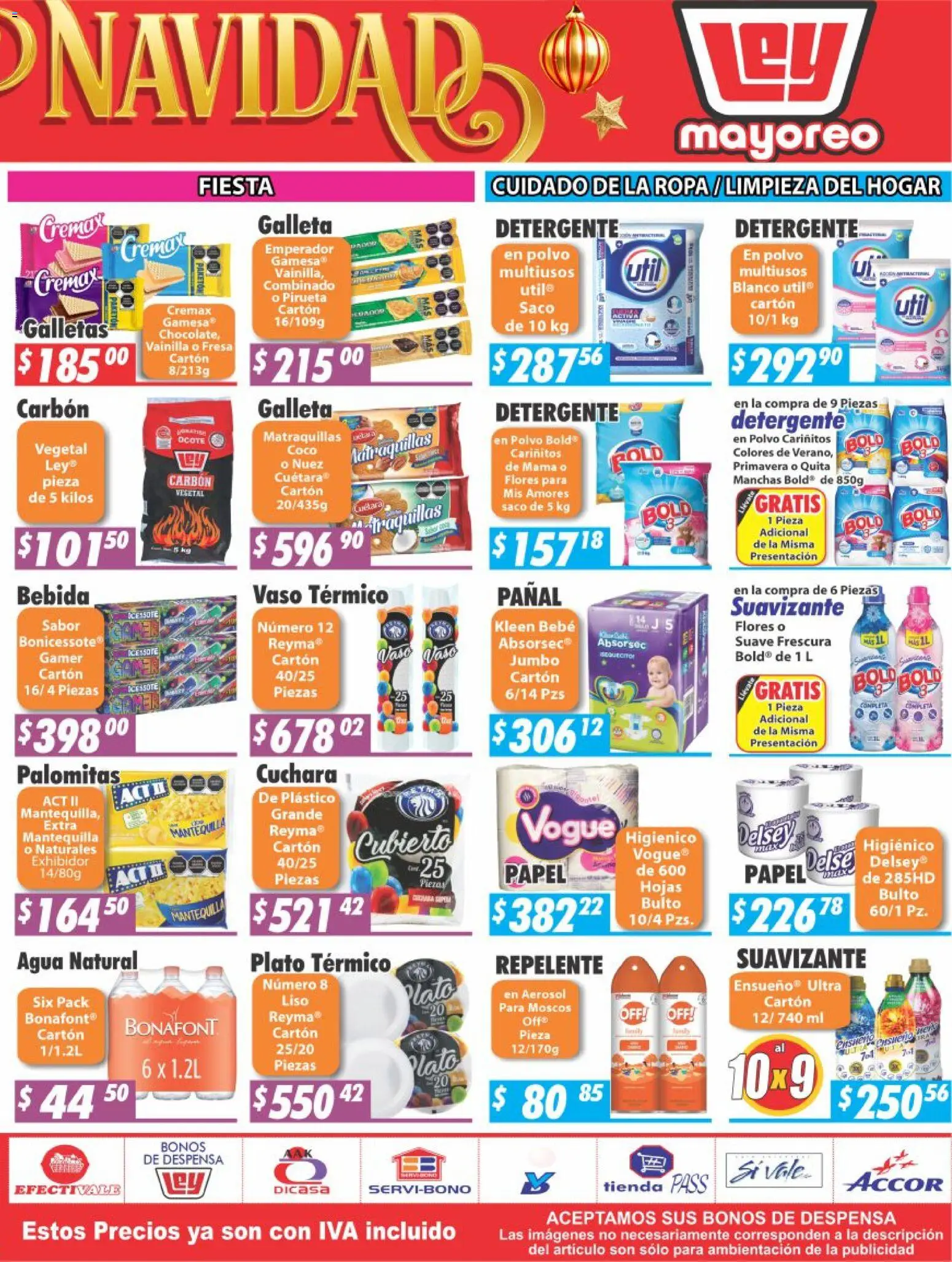 Nuevas ofertas de Casa Ley válidas en toda la República Mexicana desde el 24.11.2025. ¡Encuentra las mejores ofertas en Casa Ley folleto Mayoreo! | Página: 4 | Productos: Mantequilla, Galletas, Suavizante, Cuchara