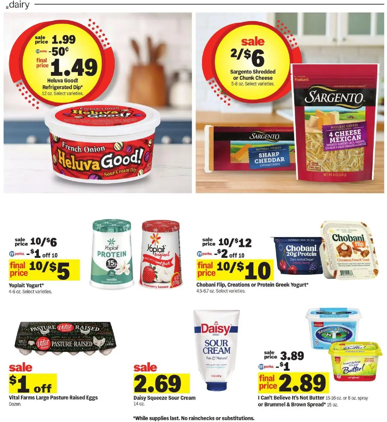 Meijer Weekly Ad - valid from 08.10.2025 | Page: 8 | Products: Butter, Cheese, Yogurt, Eggs