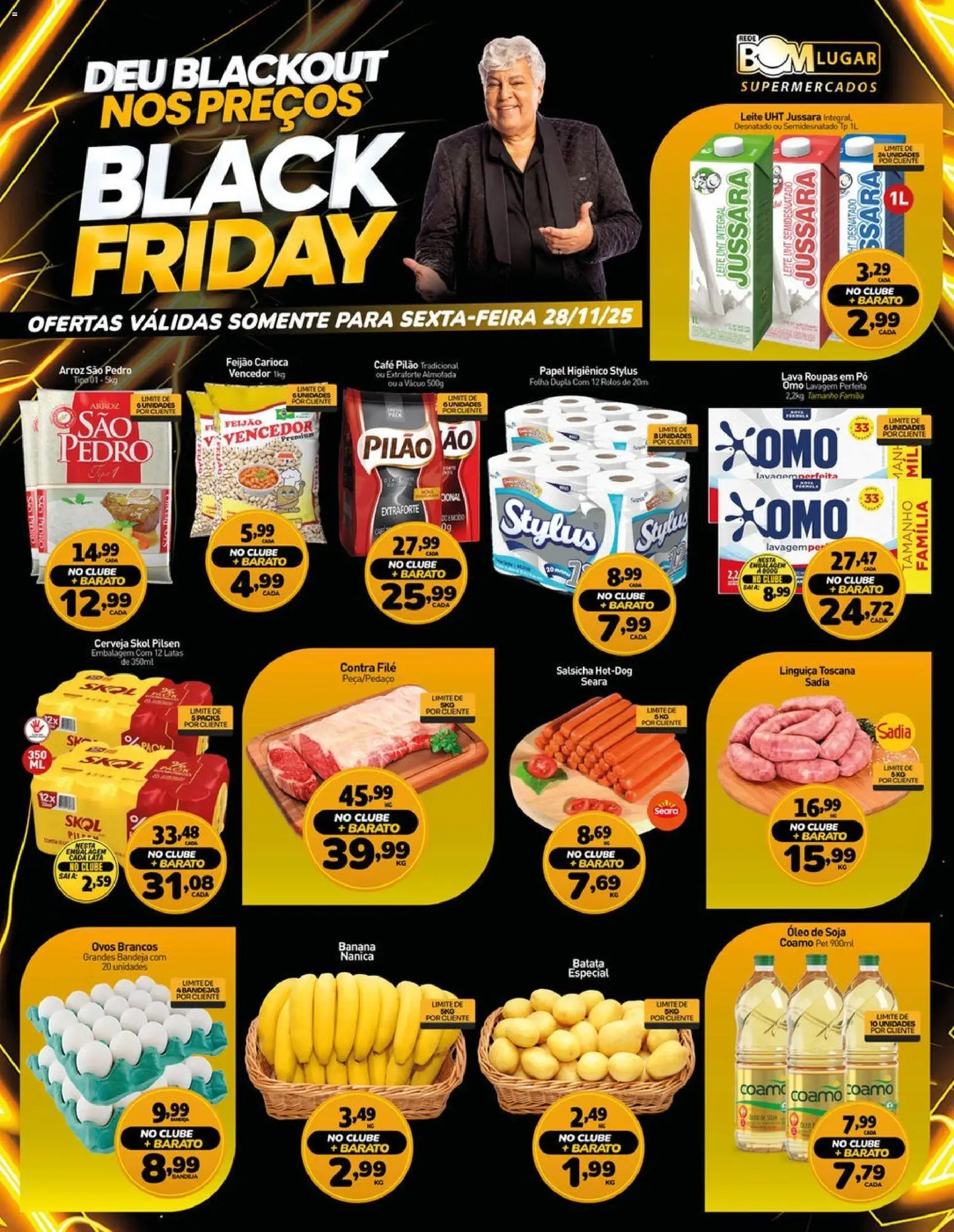 Rede Bom Lugar Folheto - válido de 28.11.2025 | Página: 1 | Produtos: Pó, Óleo, Cerveja, Bandeja