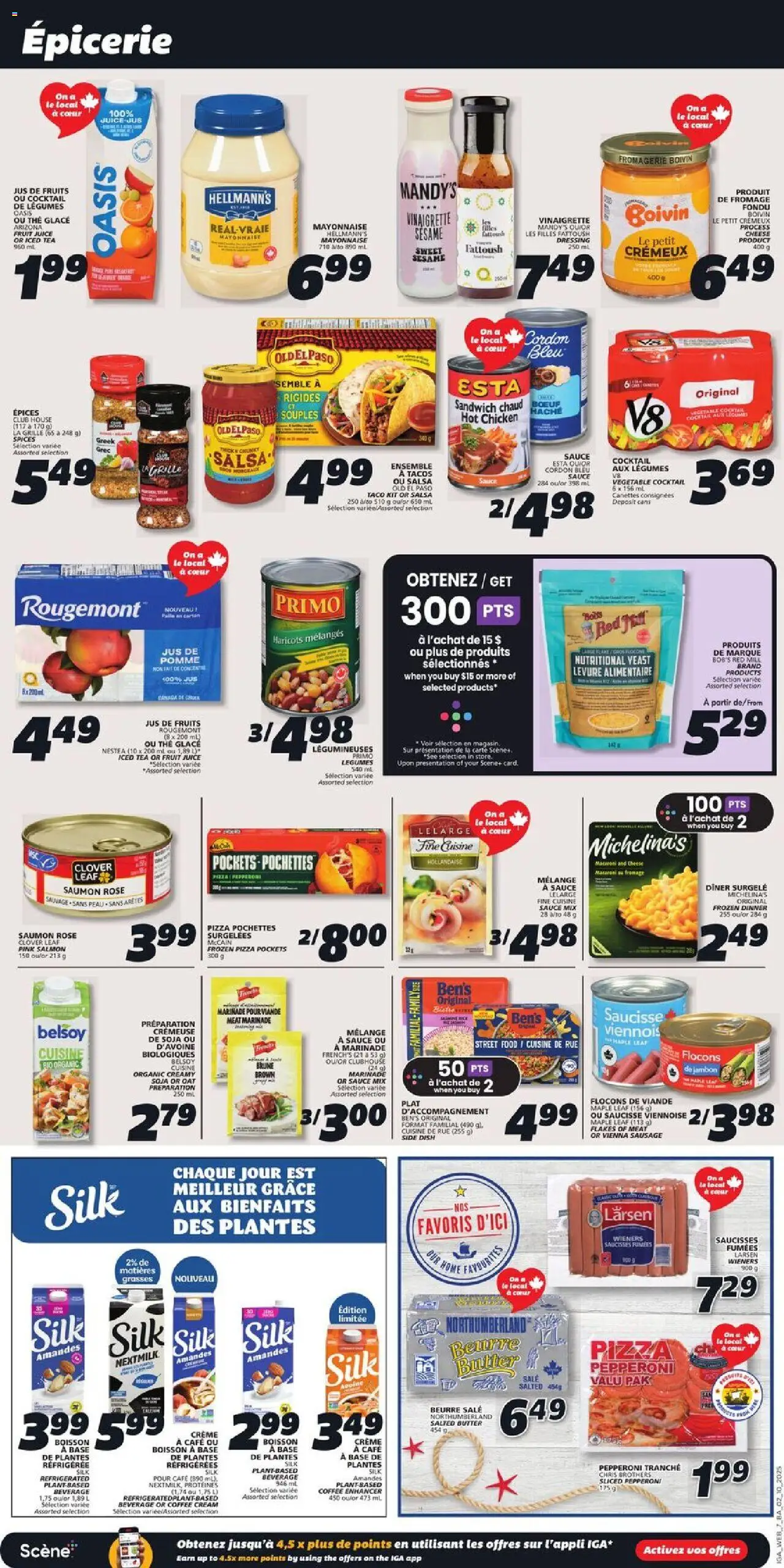 IGA flyer valid from 02.10.2025 | Page: 11 | Products: Tea, Butter, Pizza, Chicken