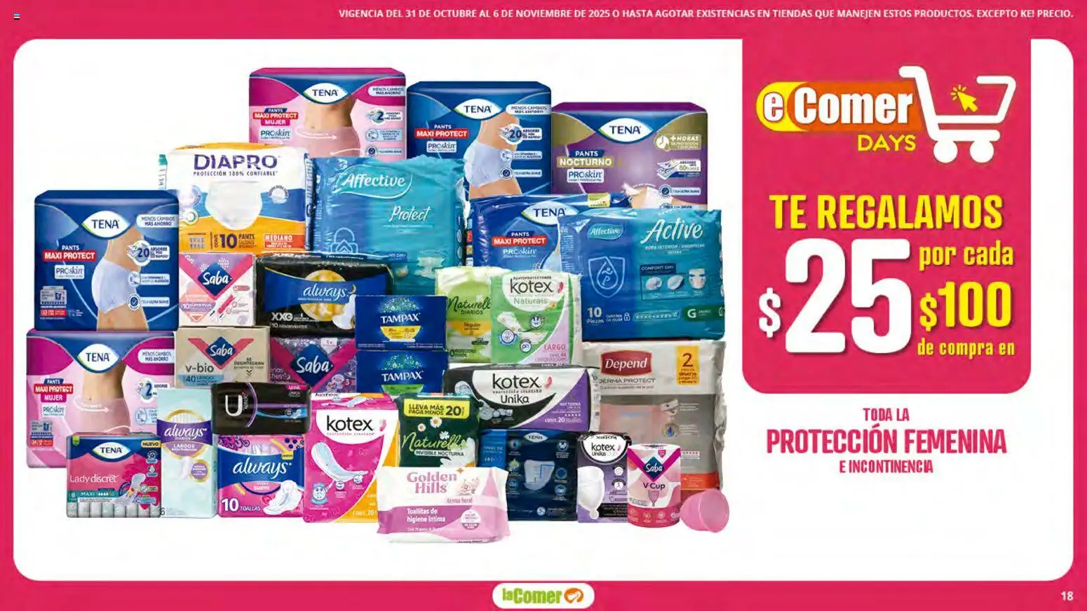 Nuevas ofertas de La Comer válidas en toda la República Mexicana desde el 31.10.2025. ¡Encuentra las mejores ofertas en La Comer folleto! | Página: 18 | Productos: Huevo, Té, Pants