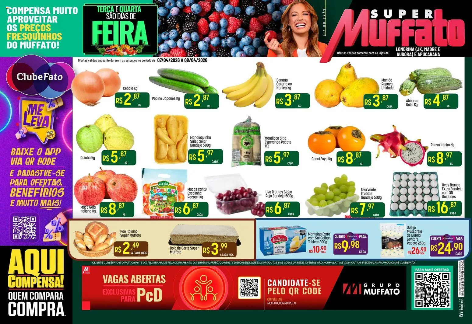 Super Muffato Folheto - válido de 07.04.2026 | Página: 1 | Produtos: Cebola, Manteiga, Ovos, Mamão