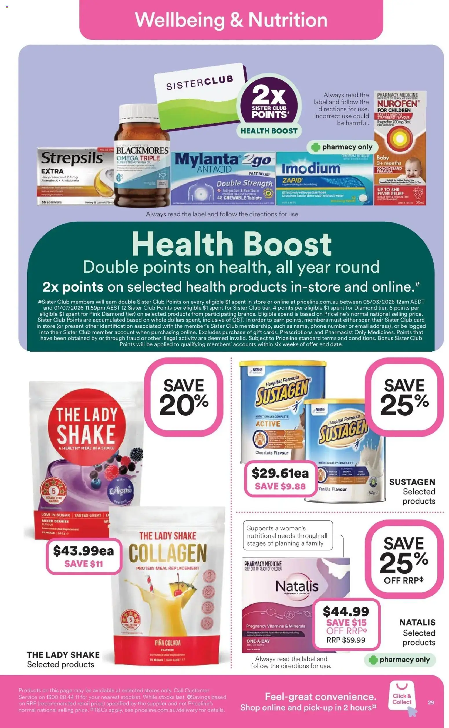 Priceline Pharmacy catalogue - valid from 05.03.2026 | Page: 29 | Products: Honey, Water, Fish oil, Collagen