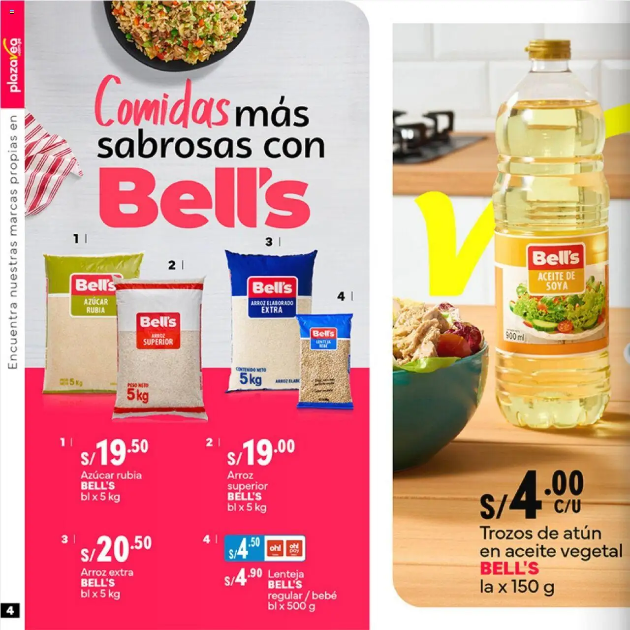 Catálogo Plaza Vea válido desde 16.06.2025 | Página: 4 | Productos: Aceite, Arroz, Peso