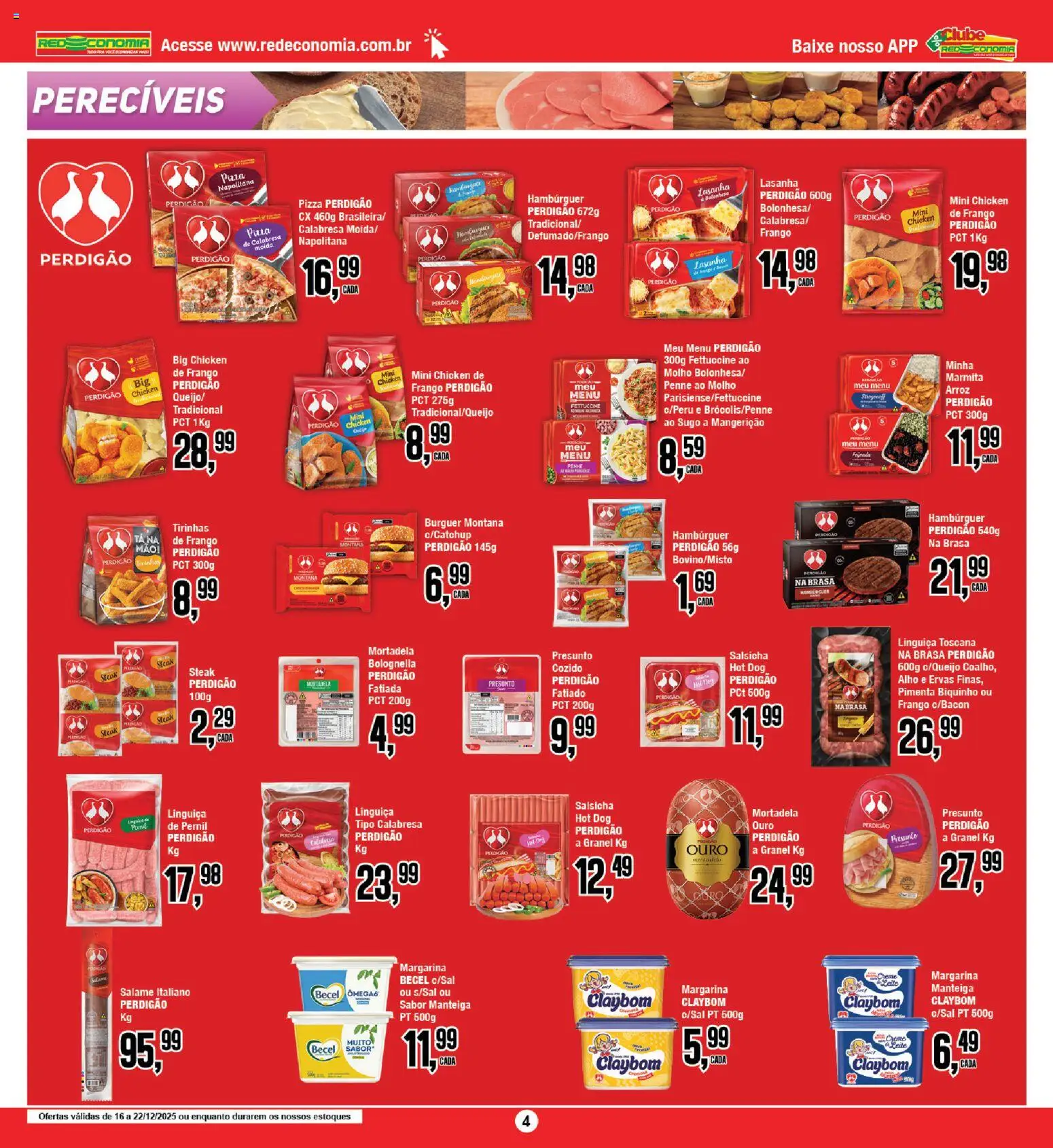 RedEconomia Folheto - válido de 16.12.2025 | Página: 4 | Produtos: Linguiça, Pernil, Presunto, Lasanha