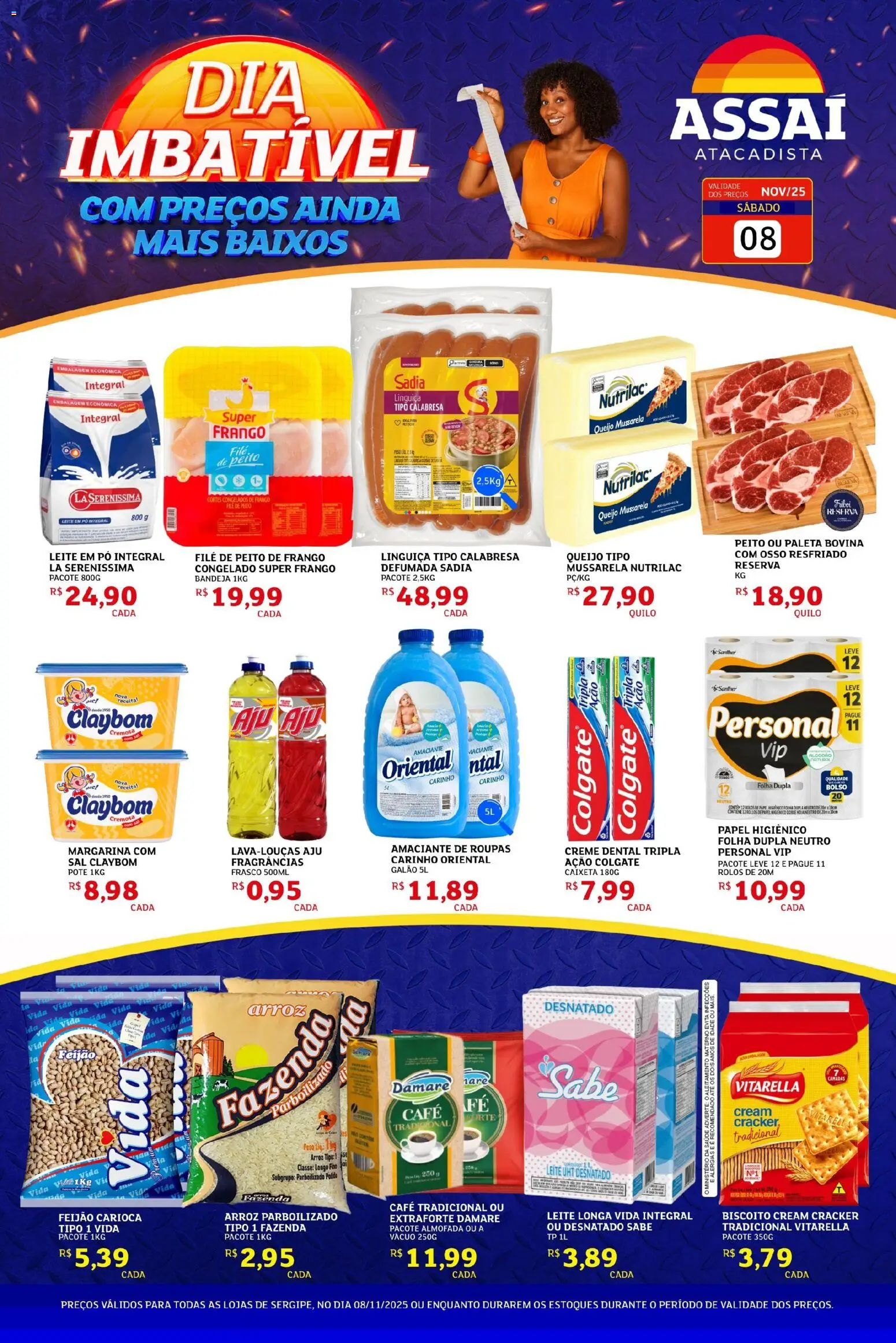 Assaí Atacadista Folheto - válido de 08.11.2025 | Página: 1 | Produtos: Feijão, Pó, Café, Papel higiênico