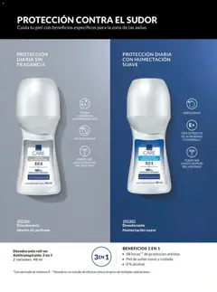 Vista previa de Desodorante Neutro sin perfume, Desodorante roll-on Antitranspirante 3 en 1. 2 variantes. 48 ml, nuevo folleto de la tienda, válido en México a partir del 10.01.2026 | Página: 186 | Productos: Antitranspirante, Almendras, Perfume, Fragancia