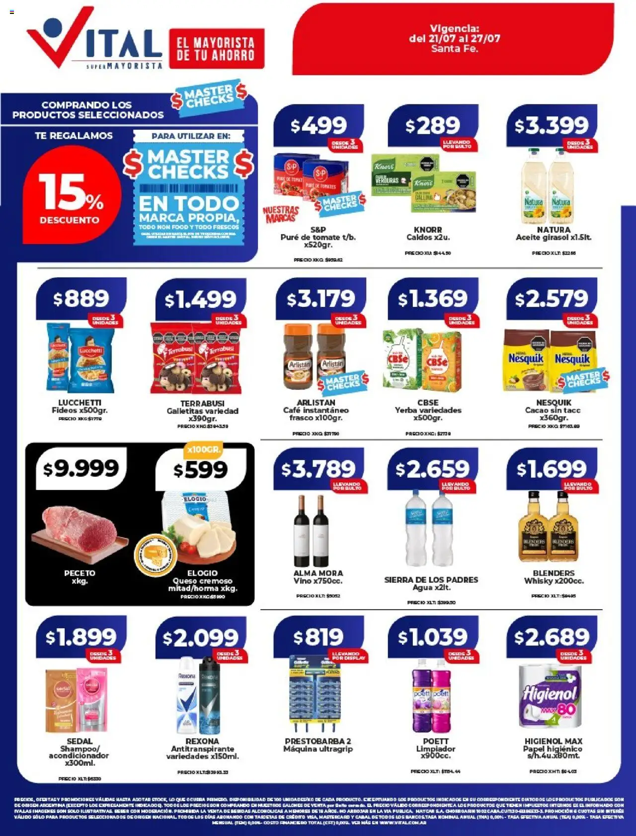 Vital ofertas - Santa Fe │ válido desde el 21.07.2025 | Página: 1 | Productos: Galletitas, Yerba, Antitranspirante, Cacao