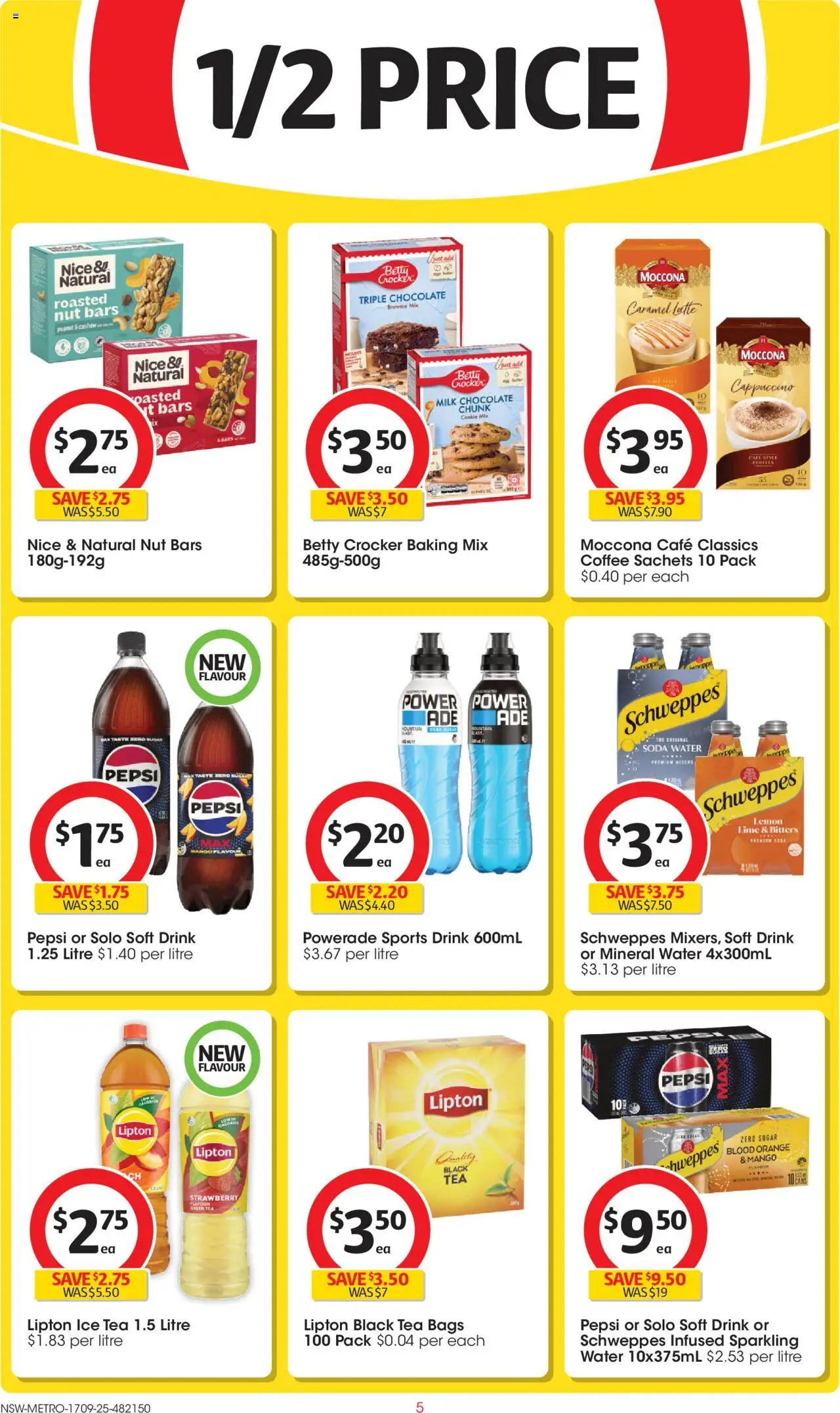 Coles catalogue - valid from 17.09.2025 | Page: 5 | Products: Chocolate, Tea, Water, Sugar
